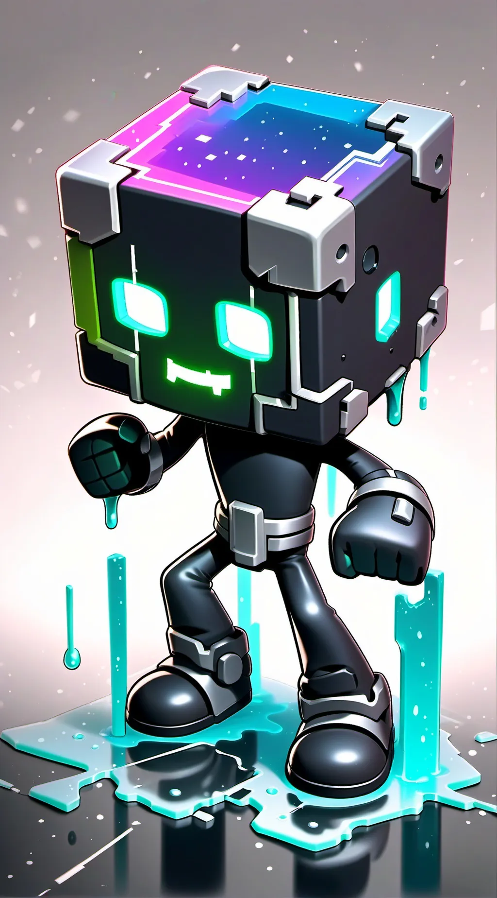 ai character: geometry dash cube background