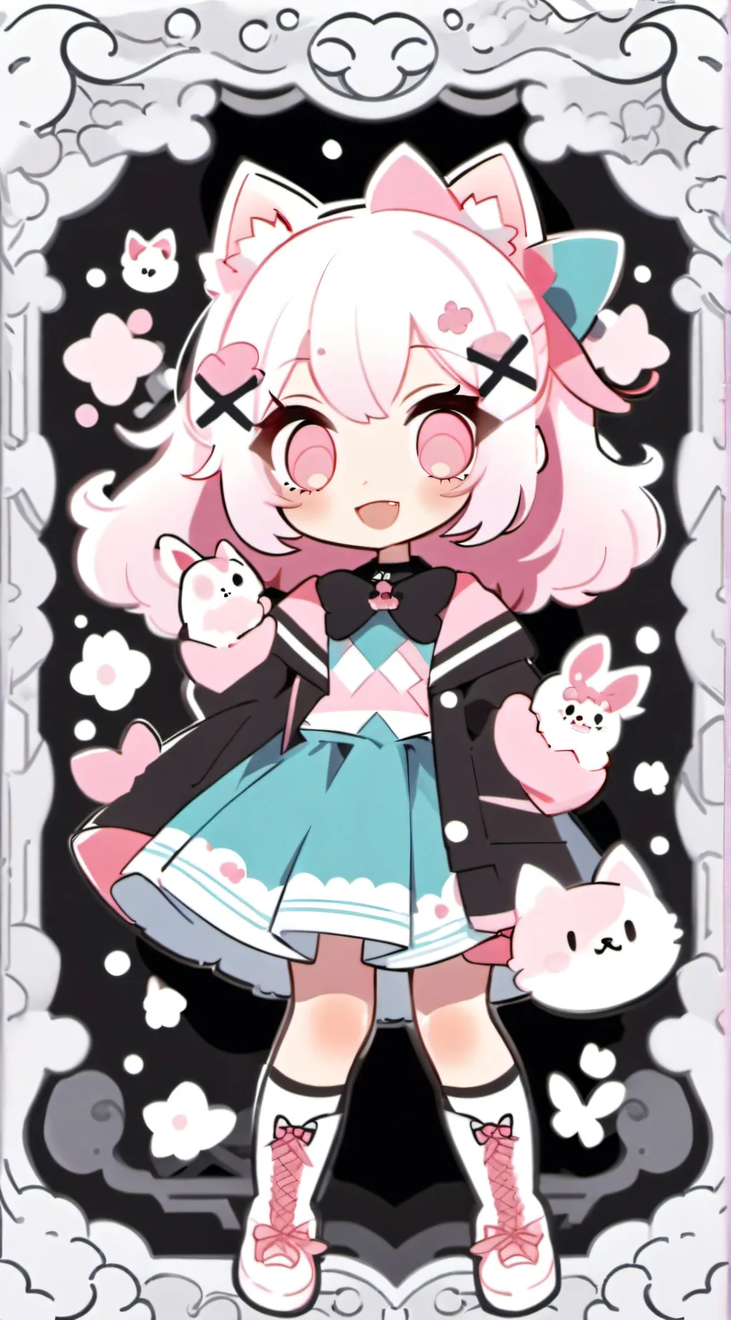 ai character: Strawberry background