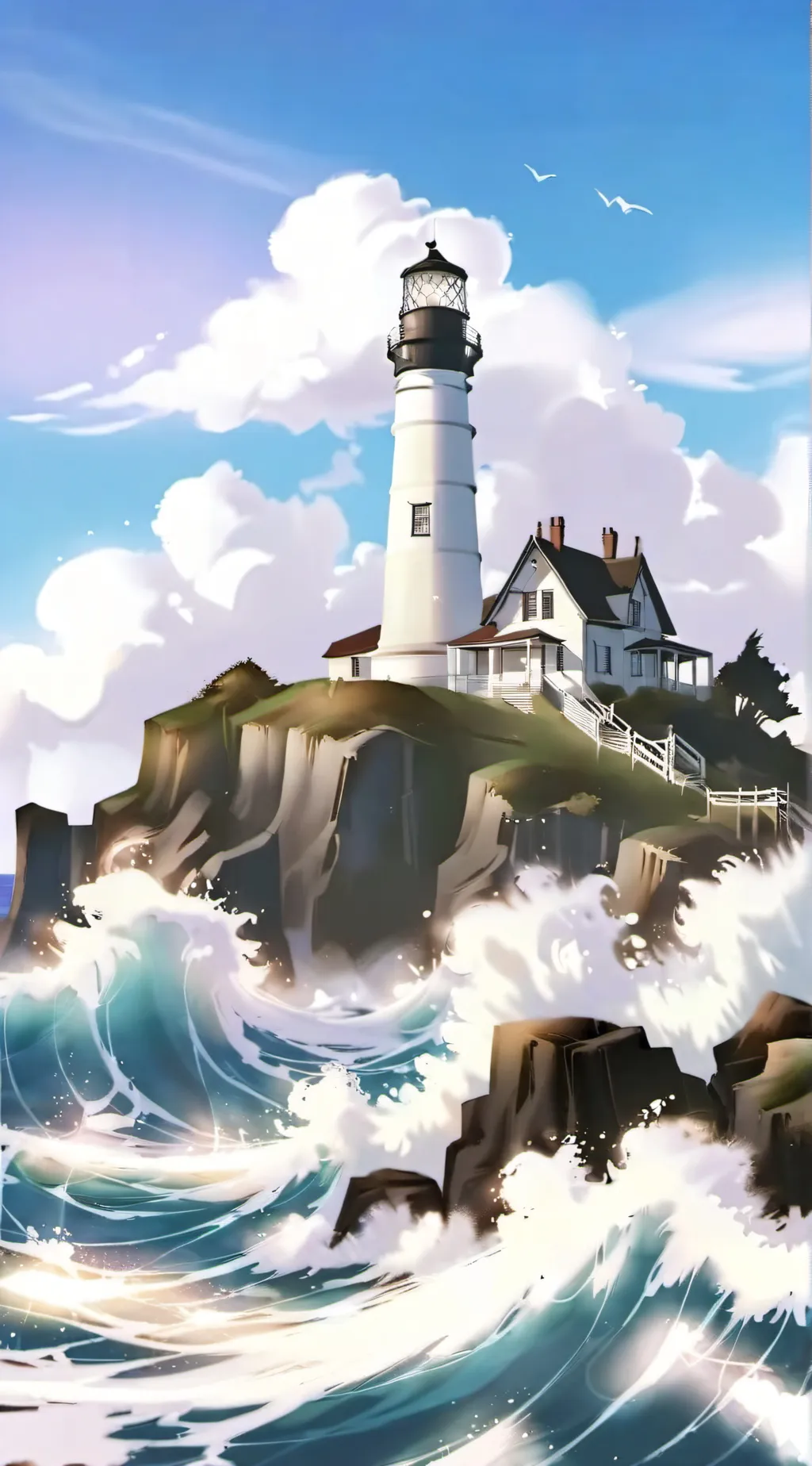 ai character: the sad lighthouse background