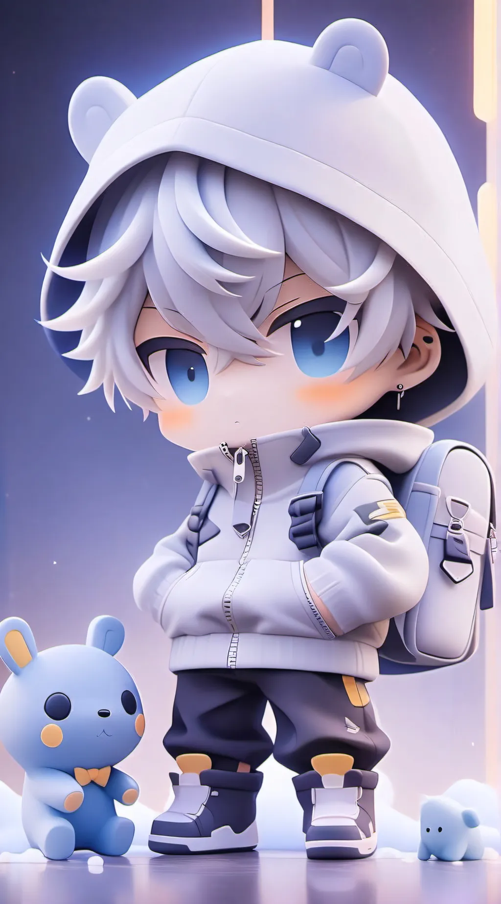 ai character: plushie background