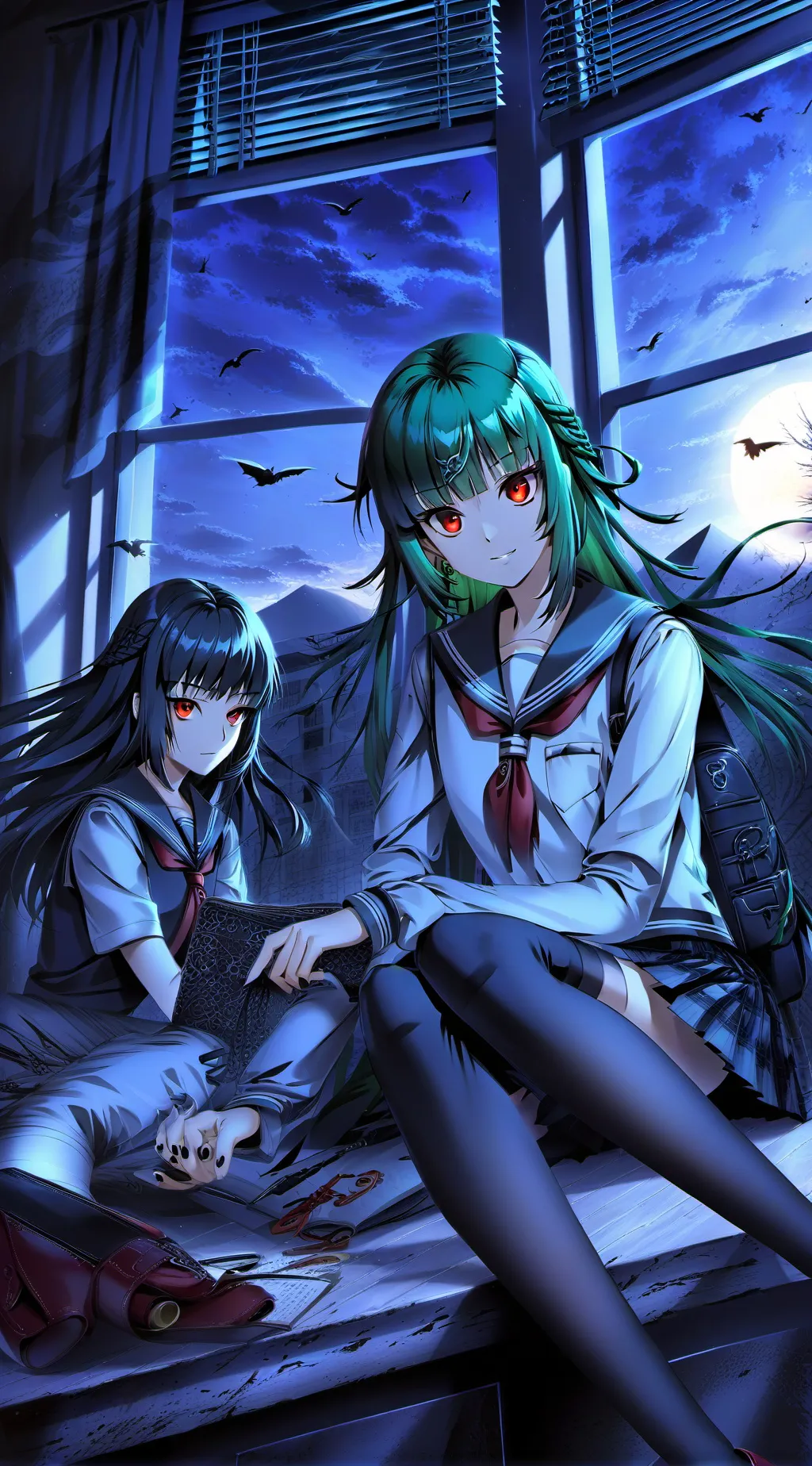 ai character: Alira And Mira background