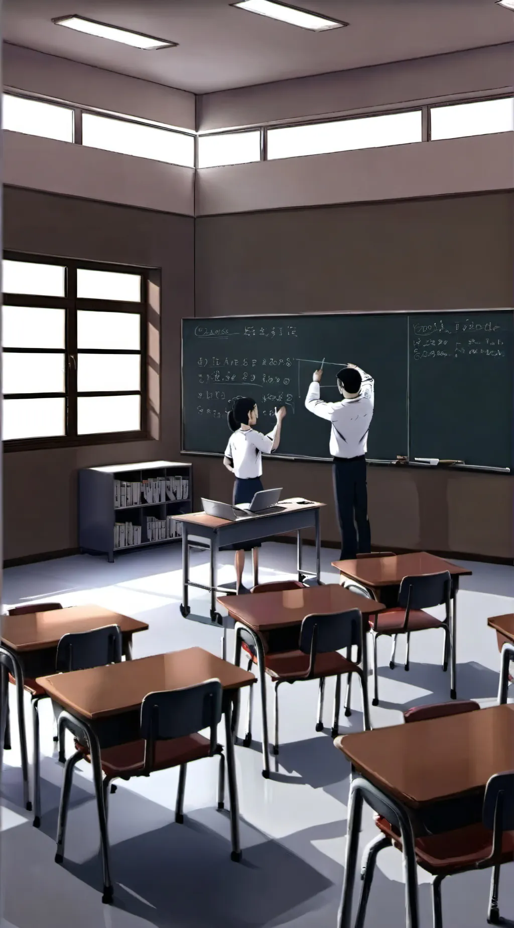ai character: DePed Classroom background