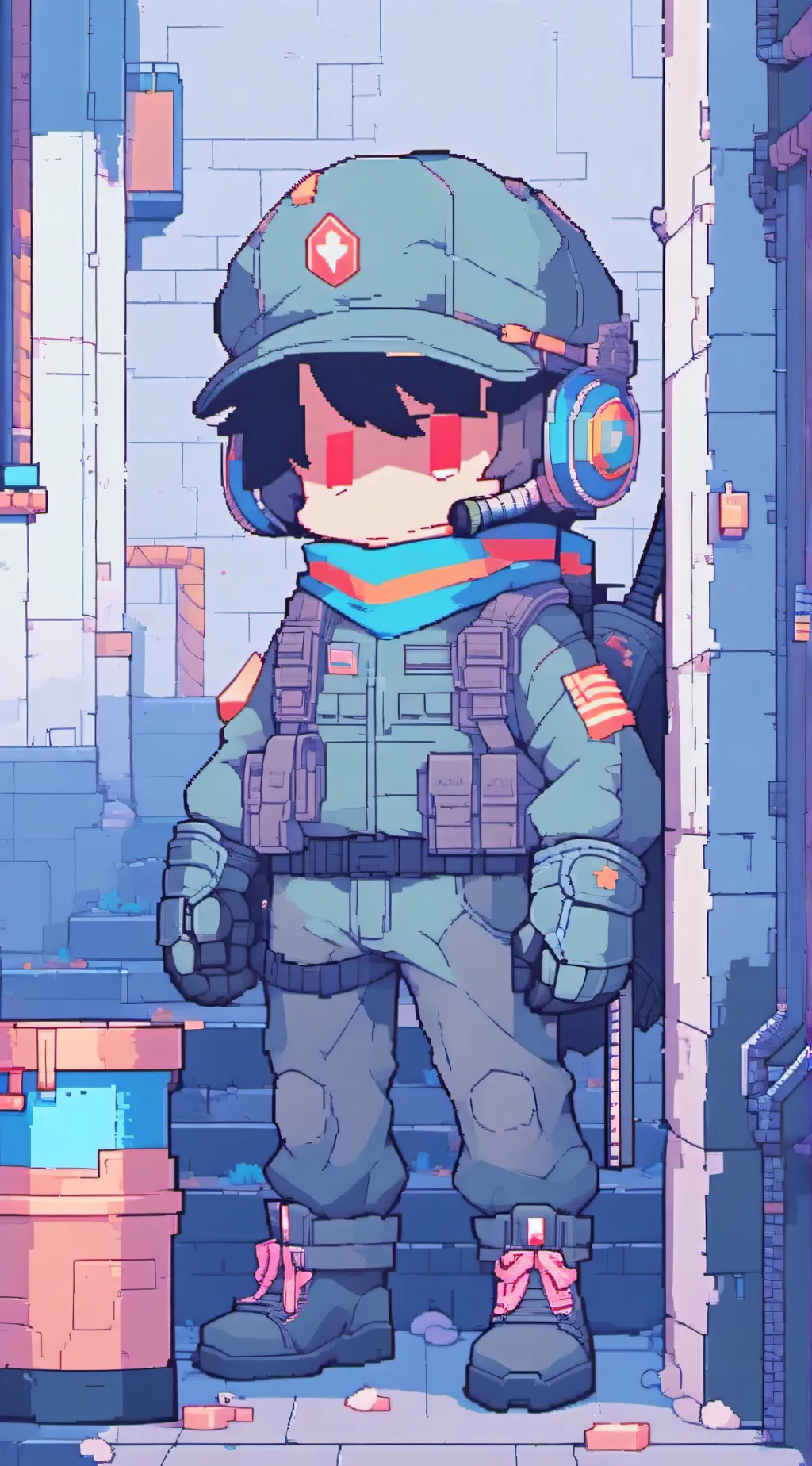 ai character: soldier bendy background