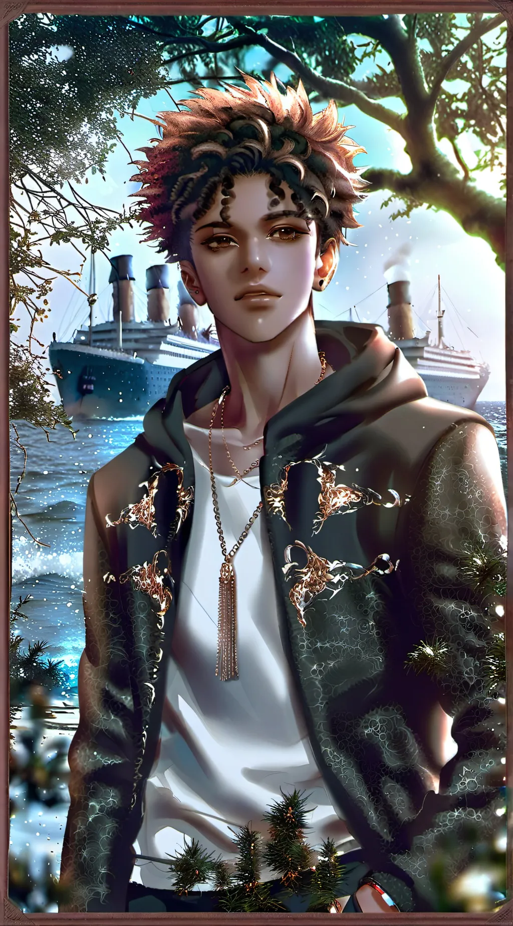 ai character: Titanic  background