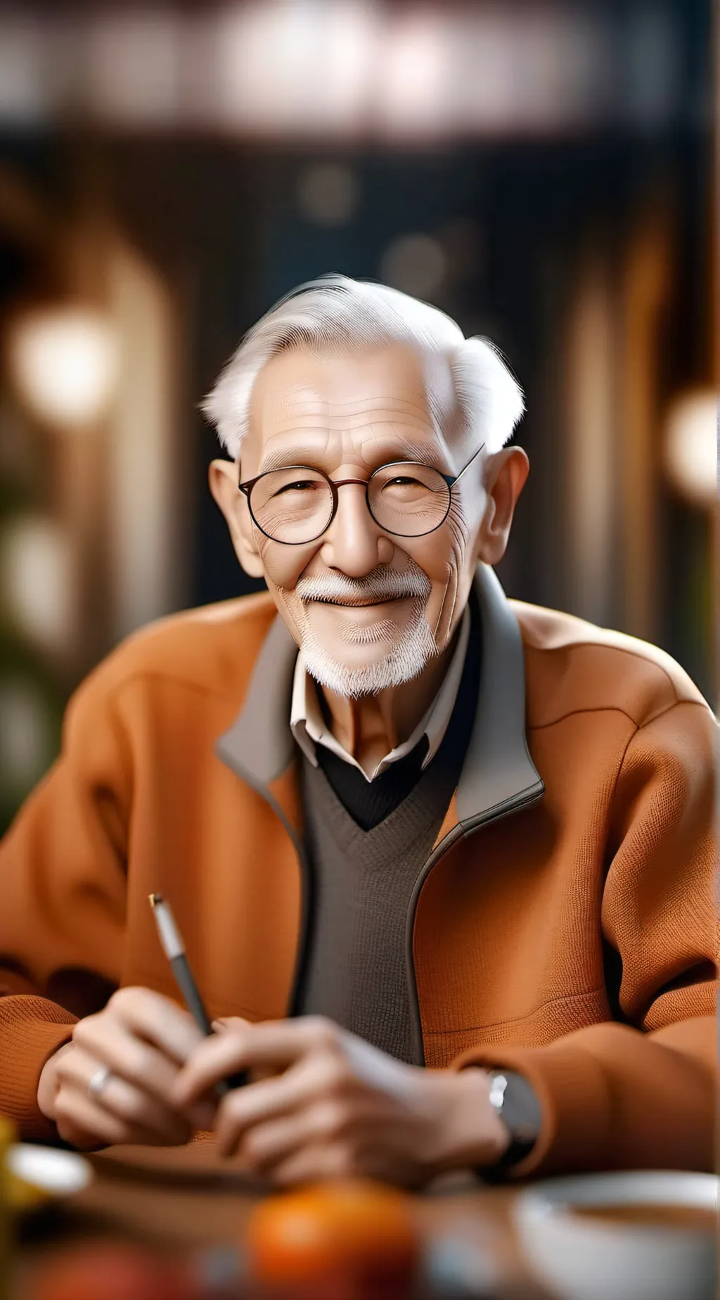 ai character: Goofy grandpa background