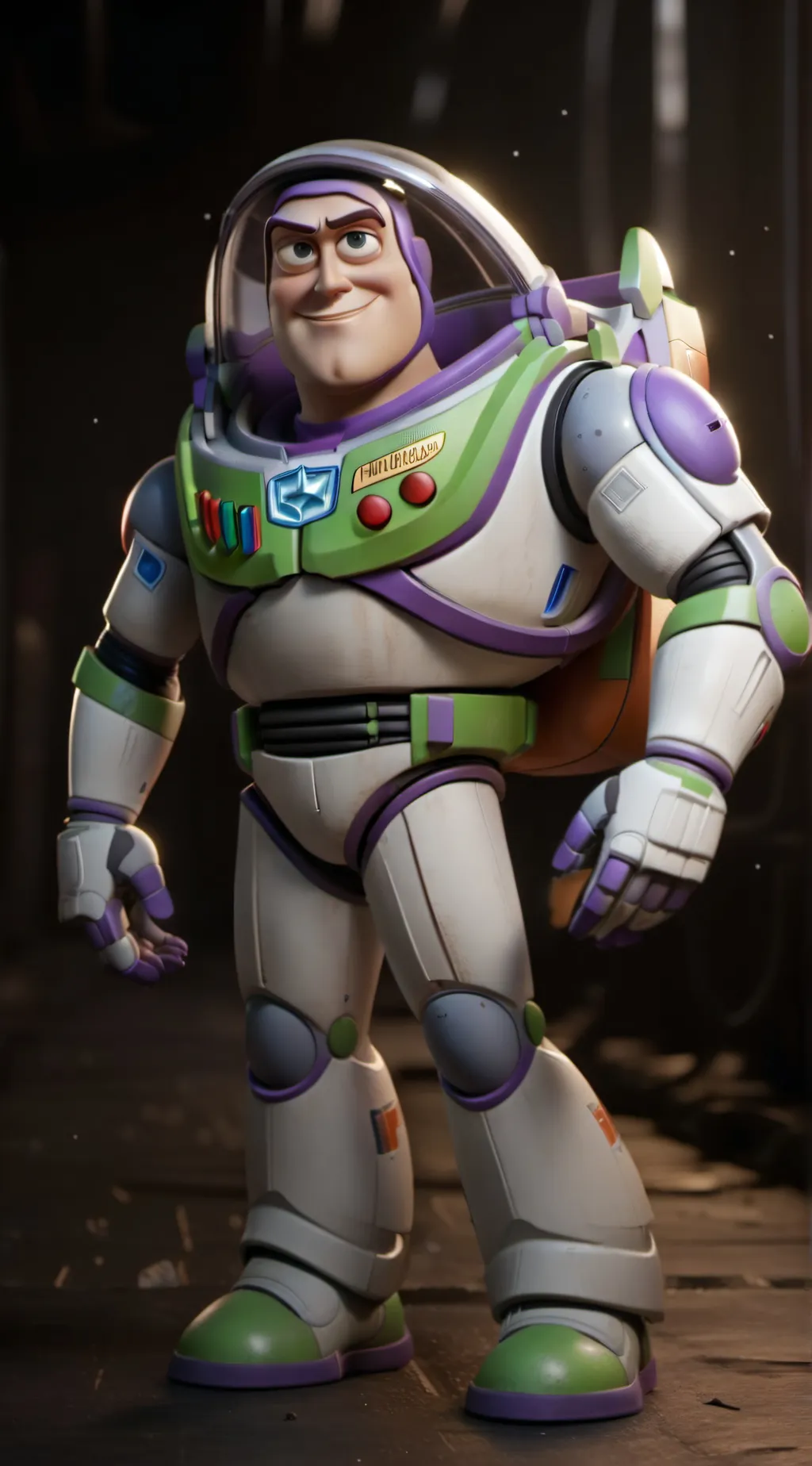 ai character: Buzz Lightyear  background