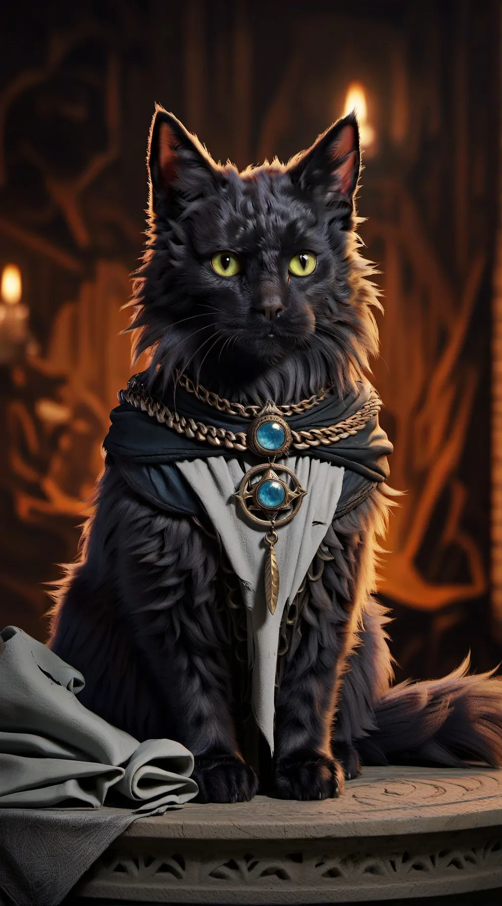 ai character: JINX THE CAT!  background