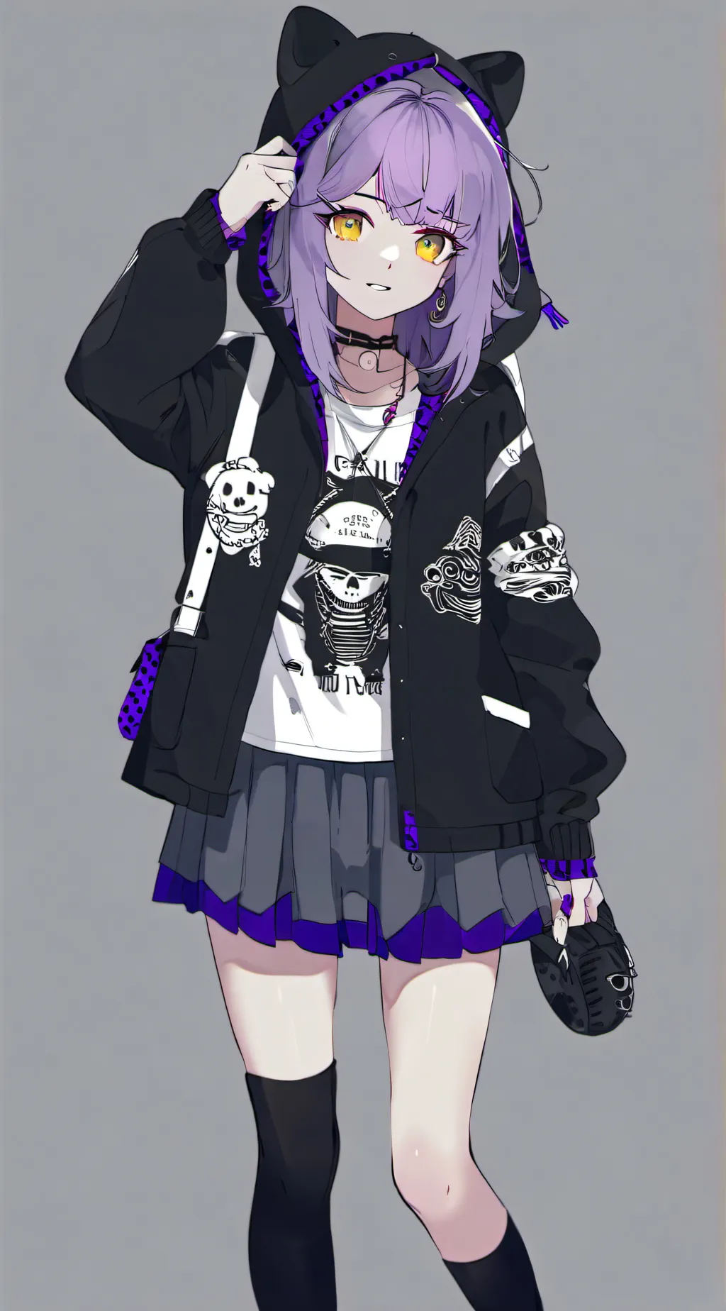 ai character: Violet background