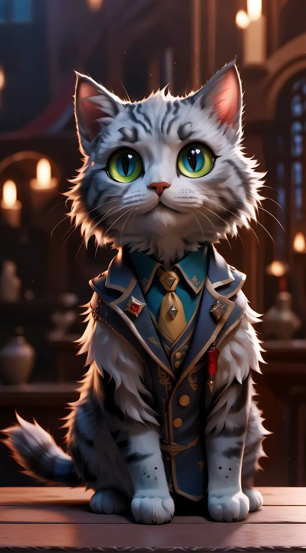 ai character: cyan background