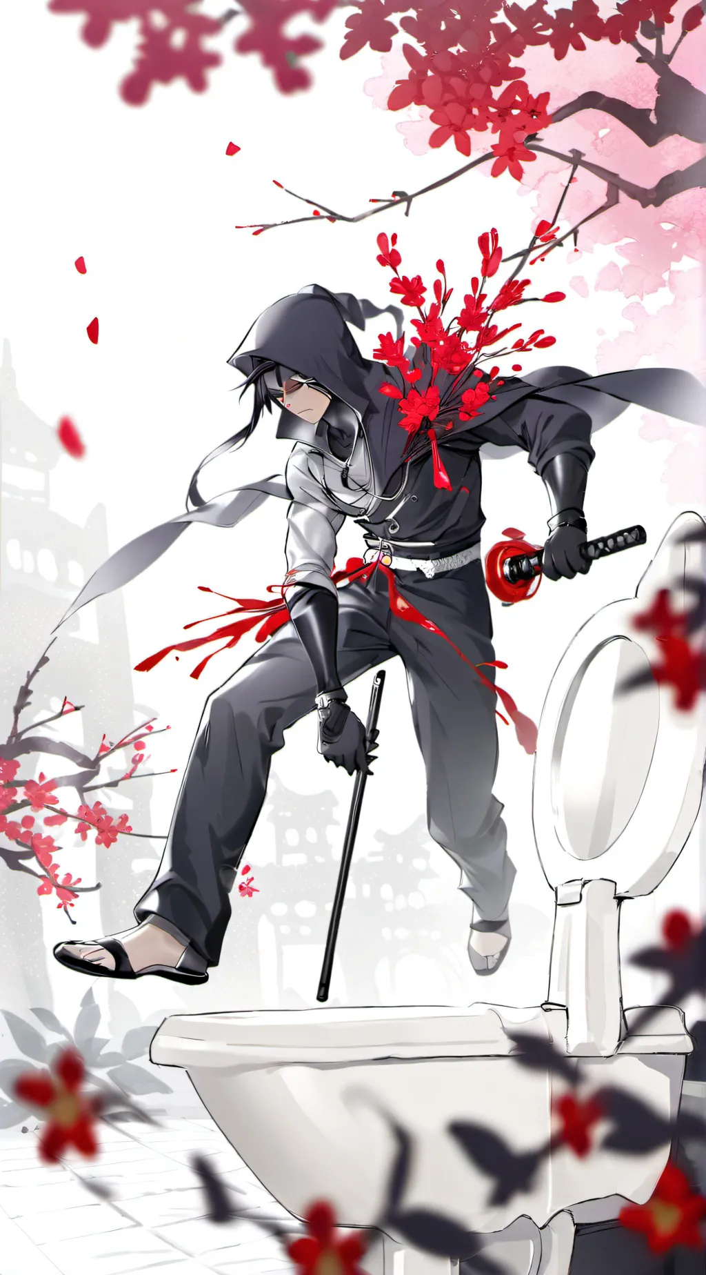 ai character: ninja camera man background