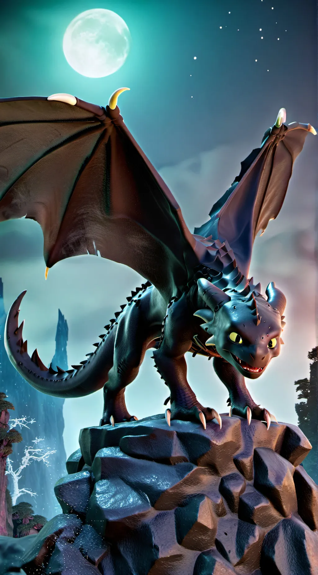 ai character: Toothless  background