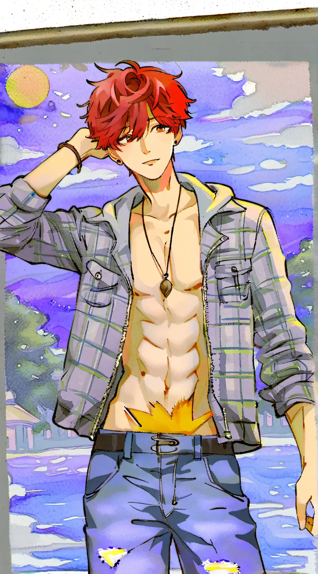 ai character: A sun:3 background