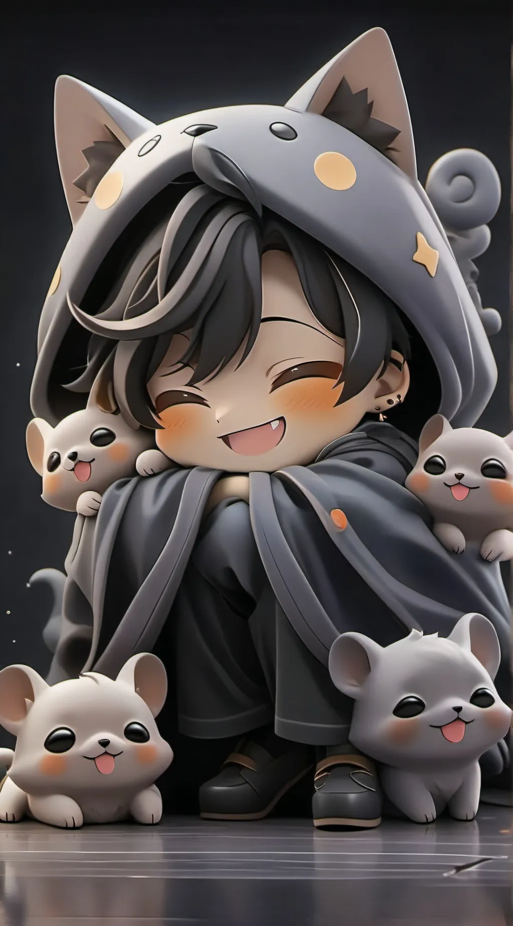 ai character: Smiling critters  background