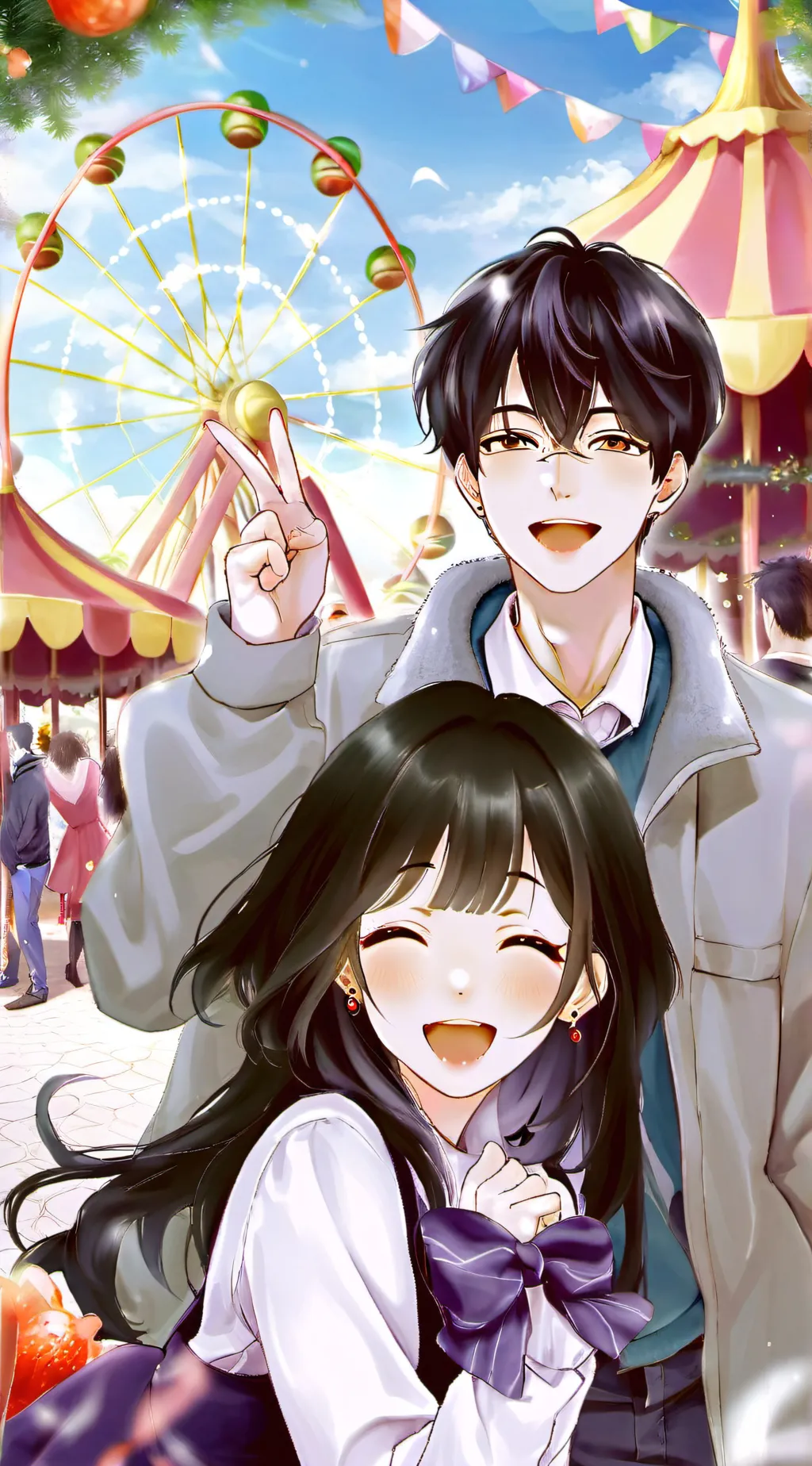 ai character: Mark and Alison  background