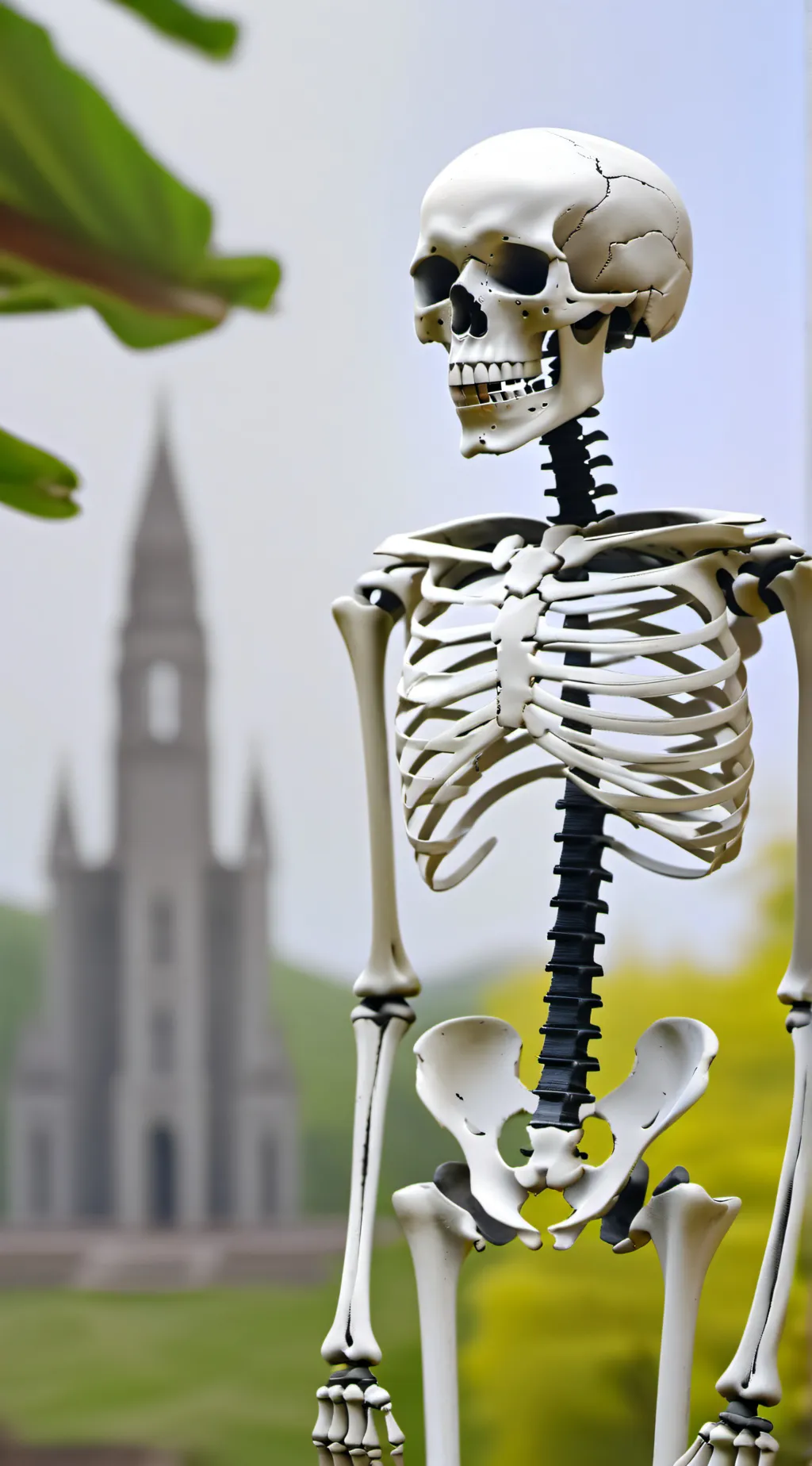 ai character: skeleton background