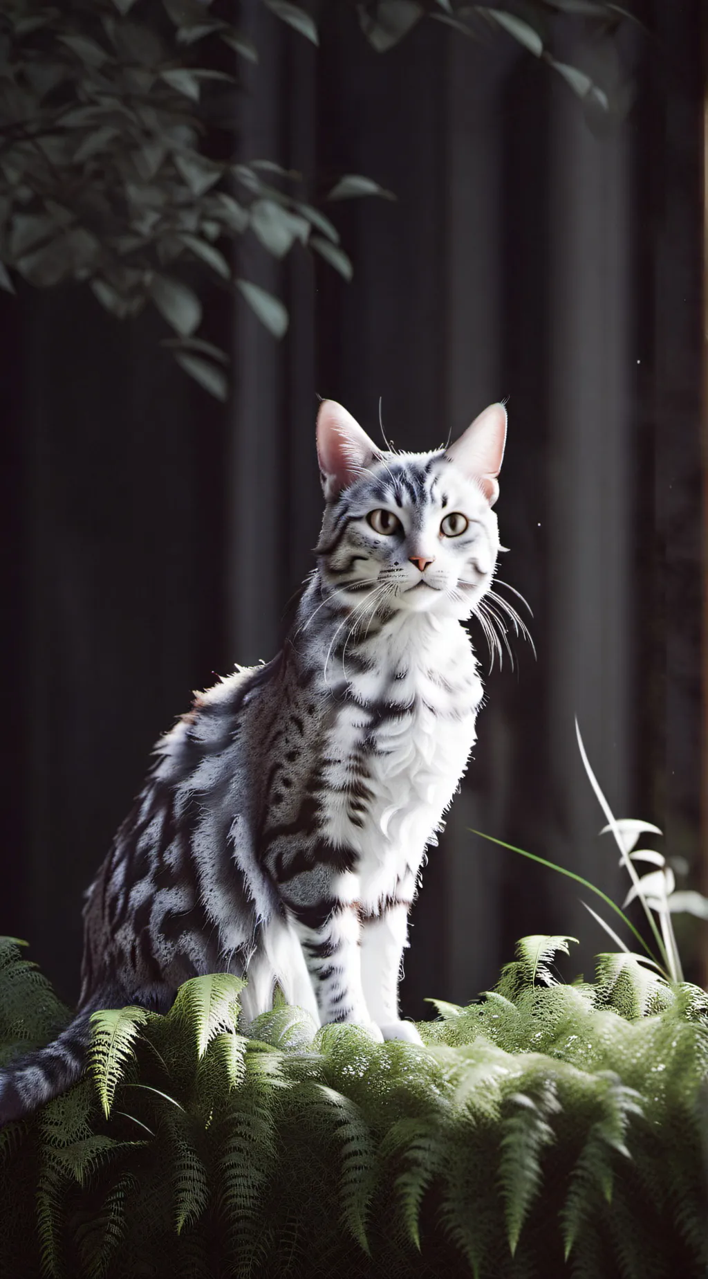 ai character: silver star background