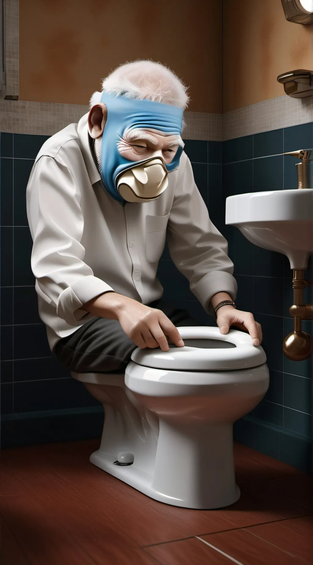 ai character: toilet background