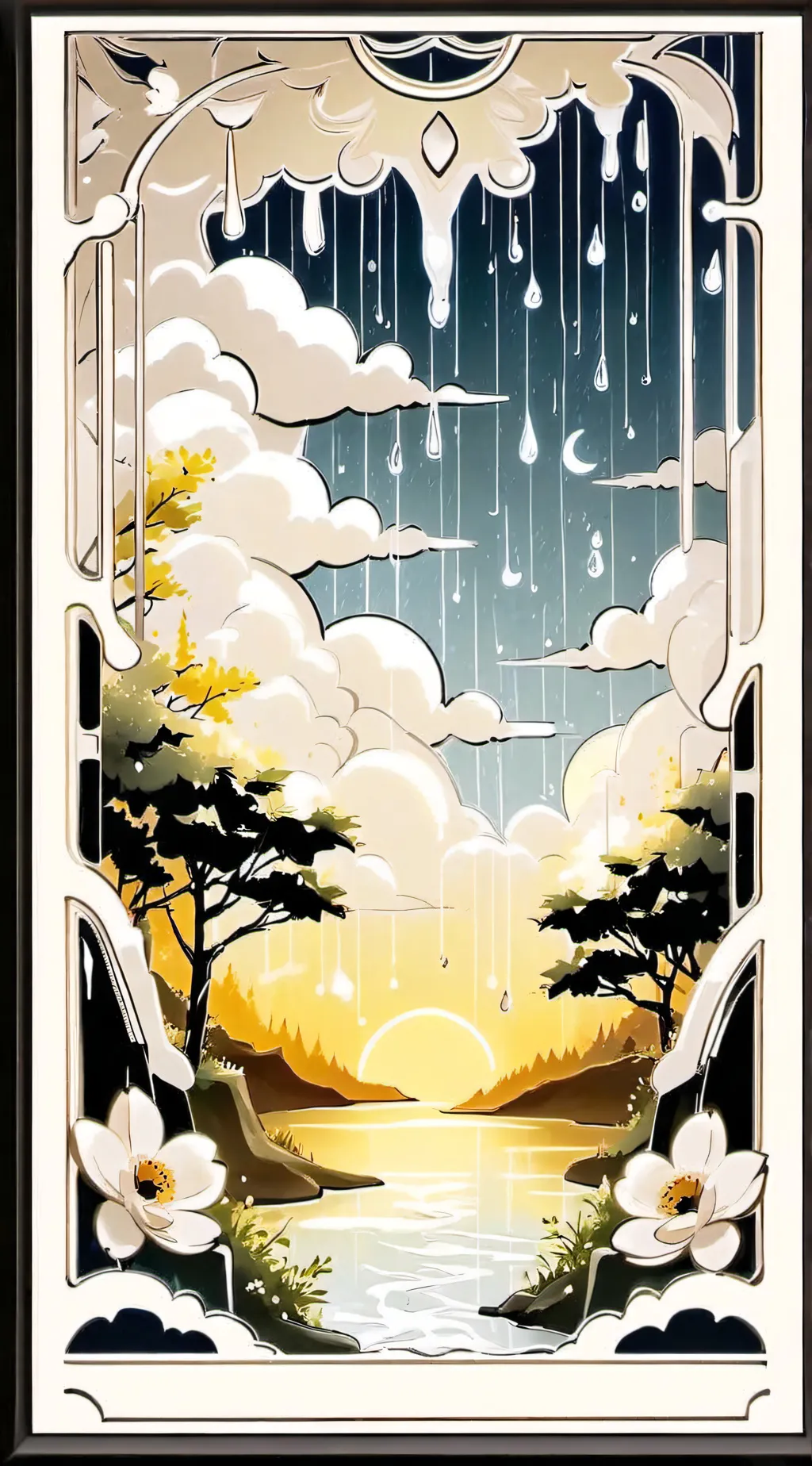 ai character: Rain background