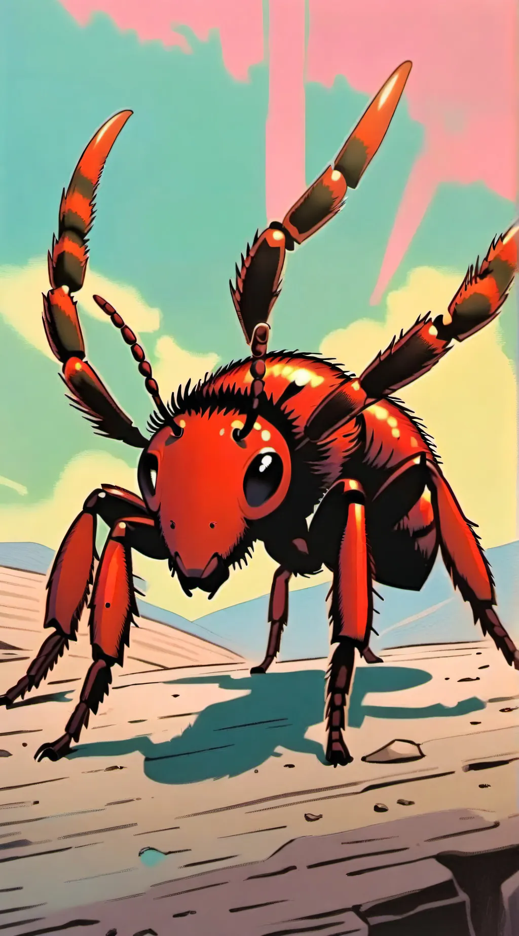 ai character: velvet ant  background