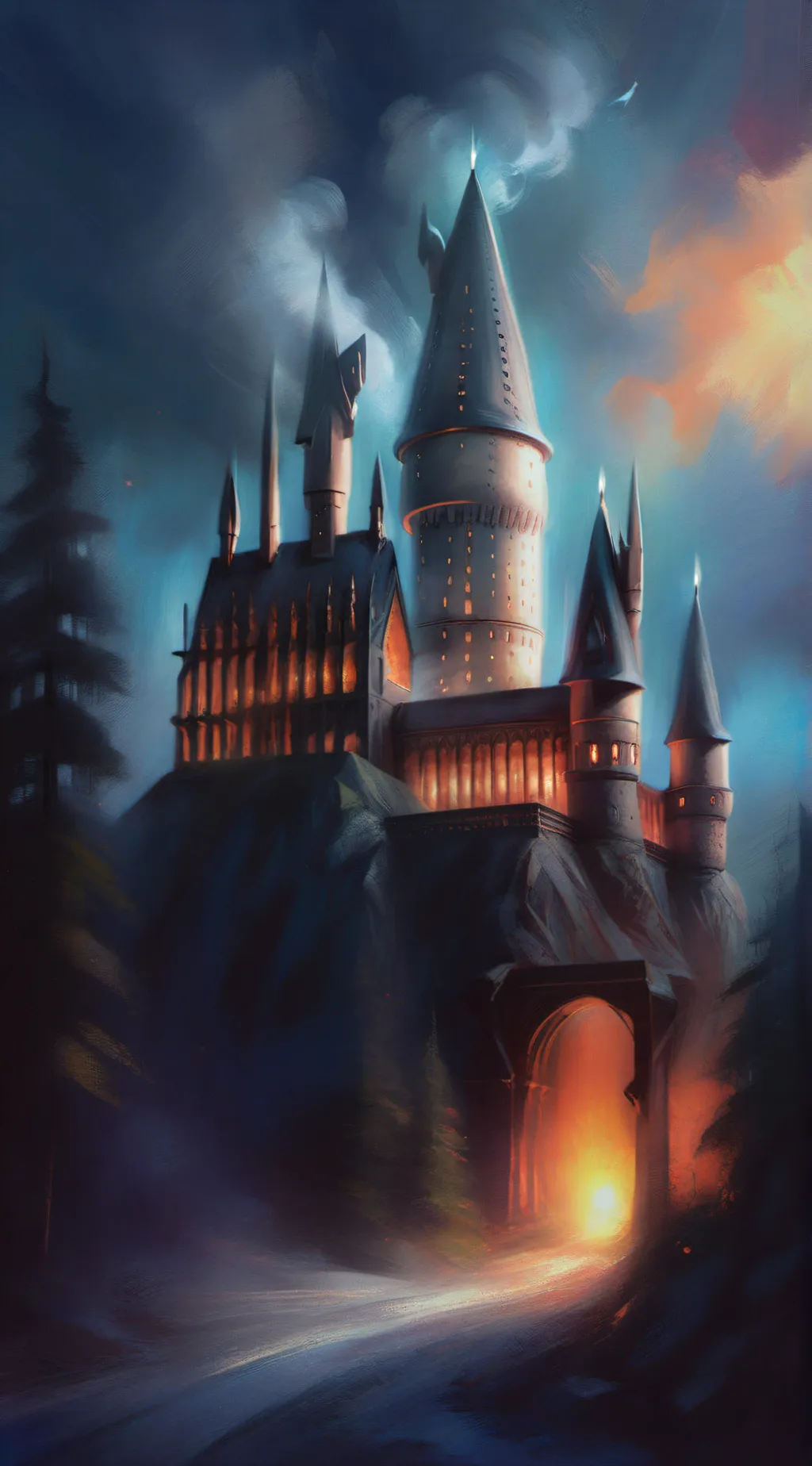 ai character: Hogwarts meme background