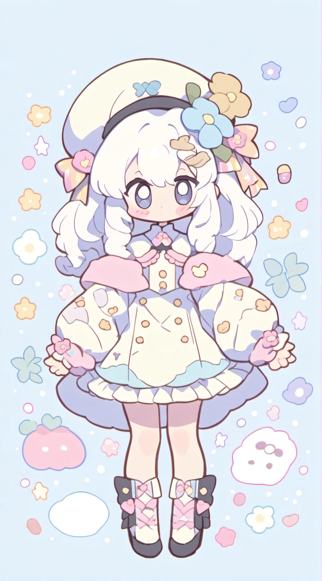 ai character: Miss C x Miss B background