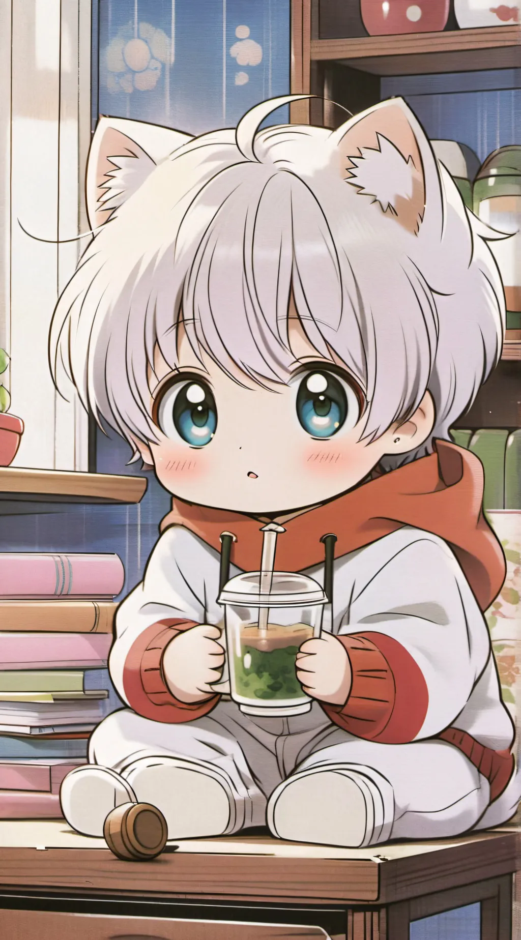 ai character: Boba kitten background