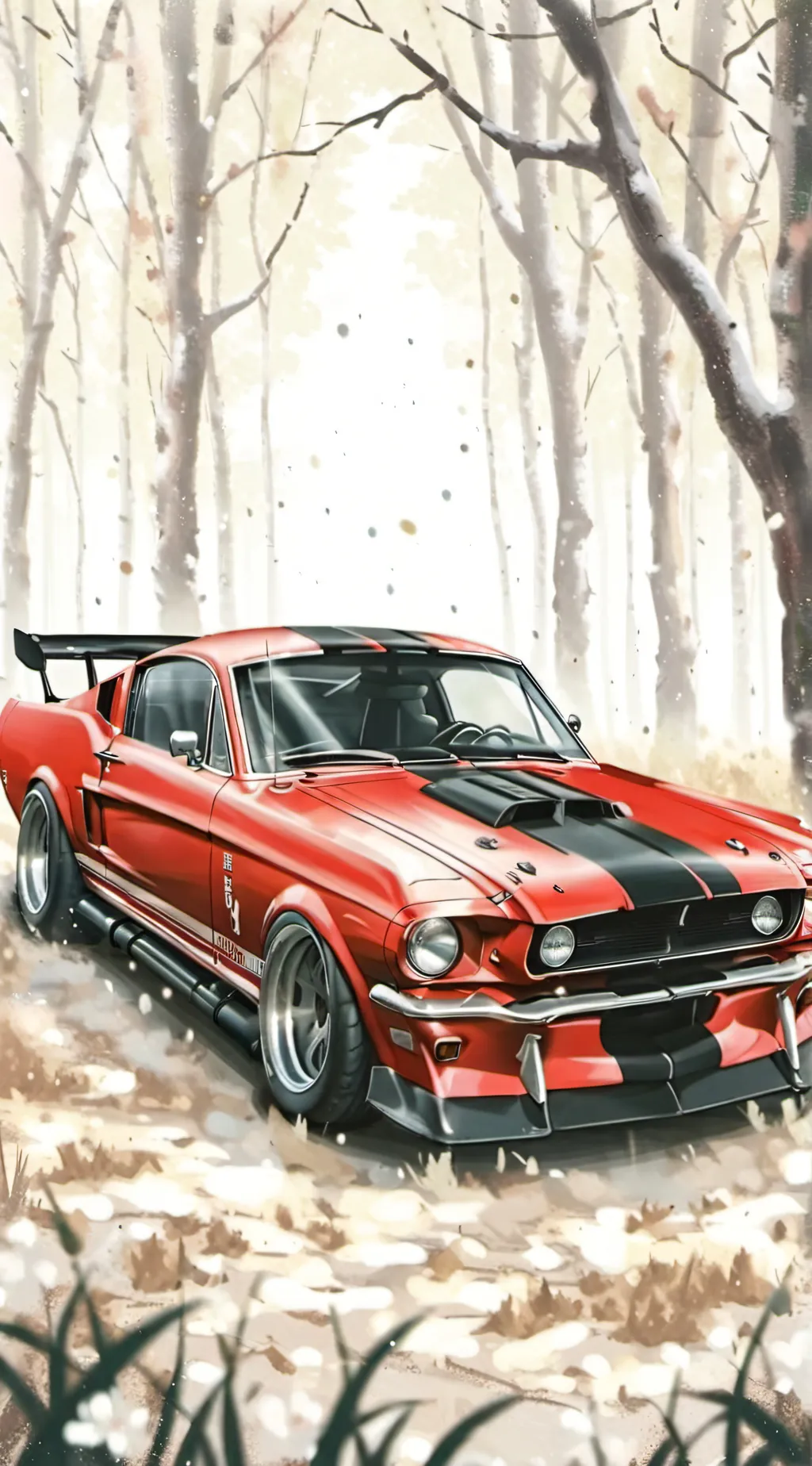 ai character: Mustang shelby background