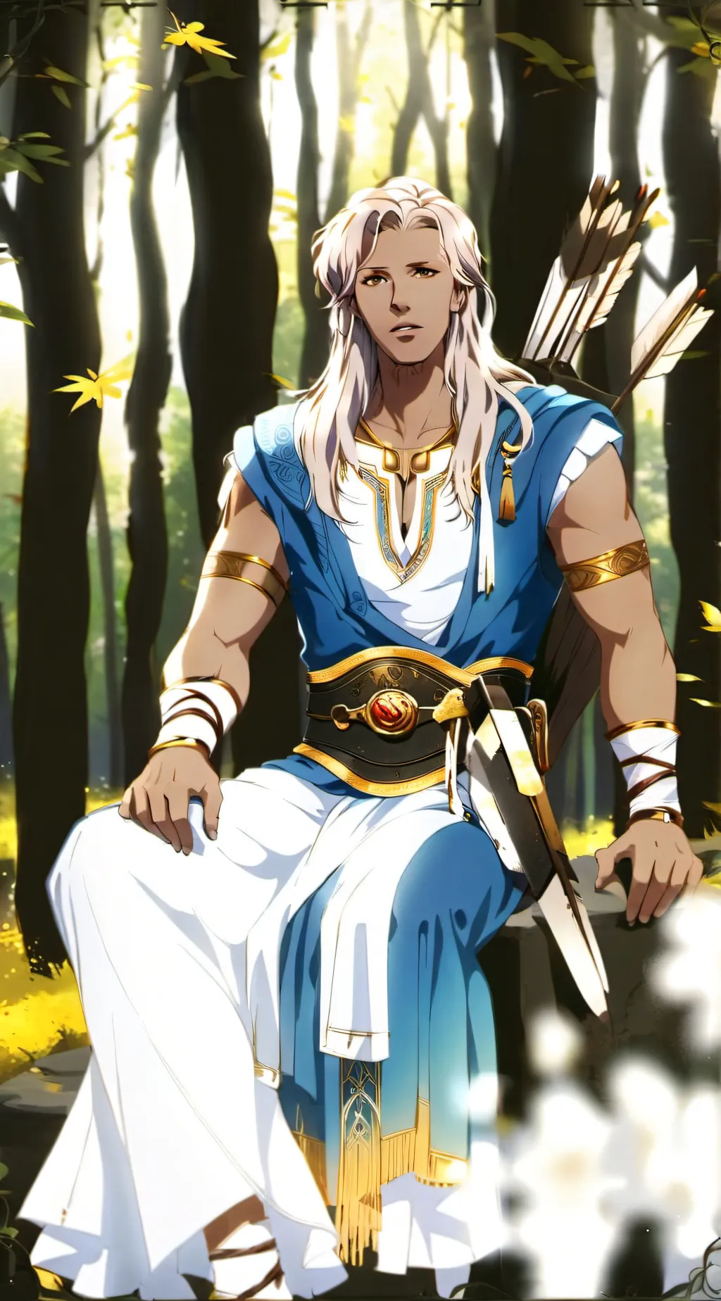 ai character: Greek god Apollo☀️ background