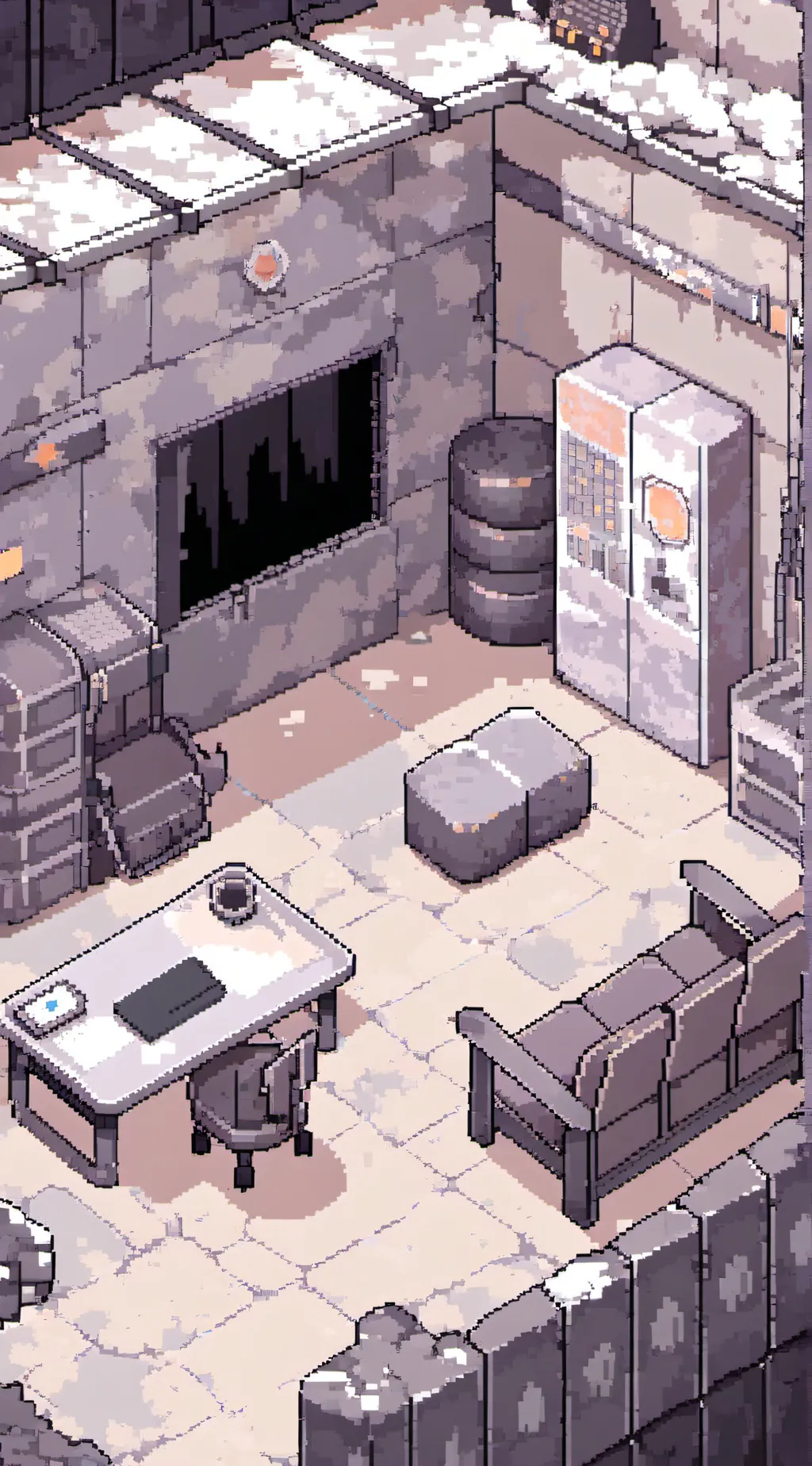 ai character: desert bunker background