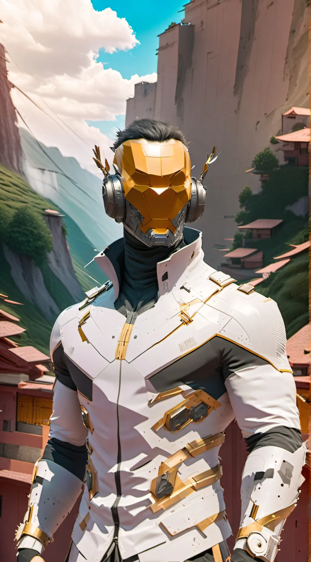 ai character: titan speaker man  background