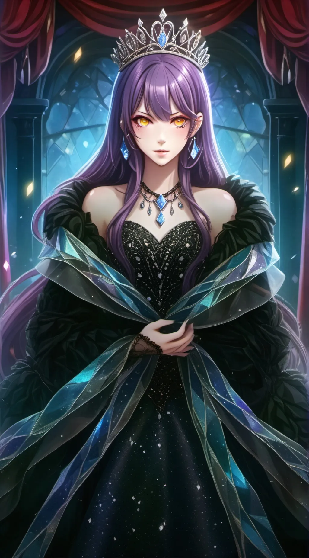 ai character: Queen of Diamonds  background