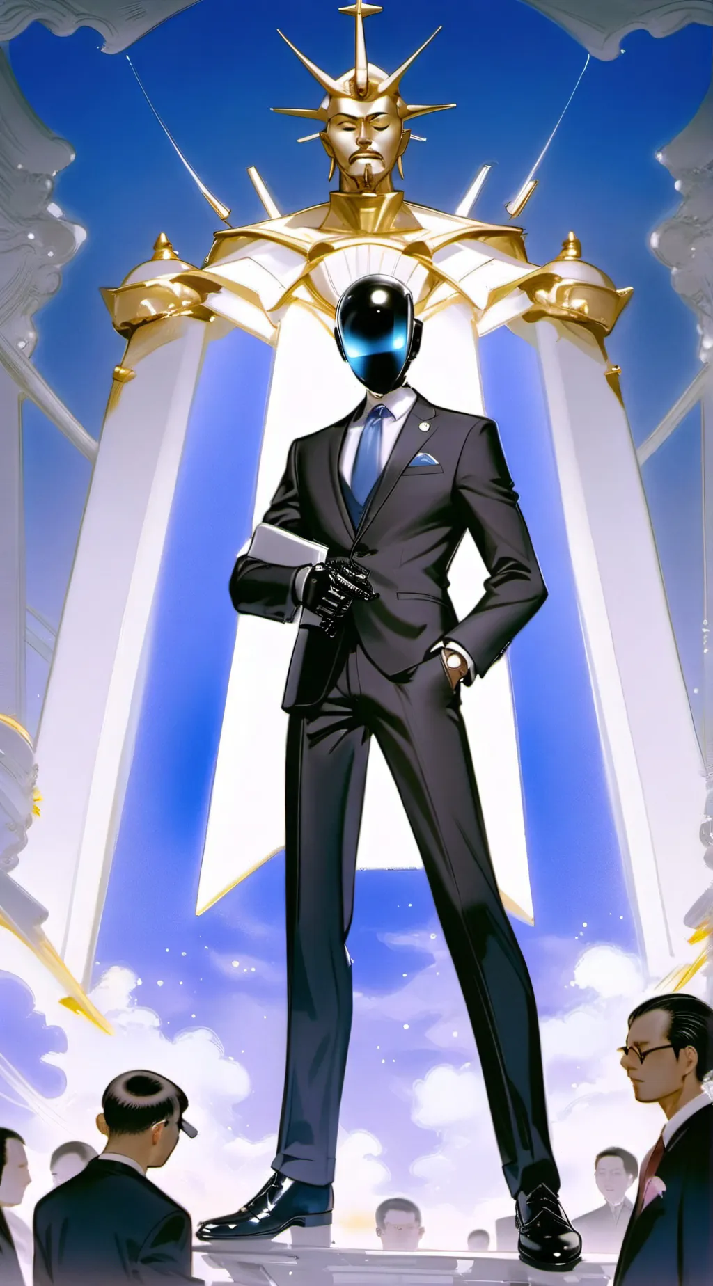 ai character: Large Tv Man background