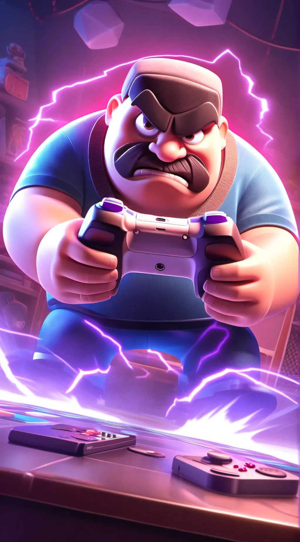 ai character: super angry gamer background