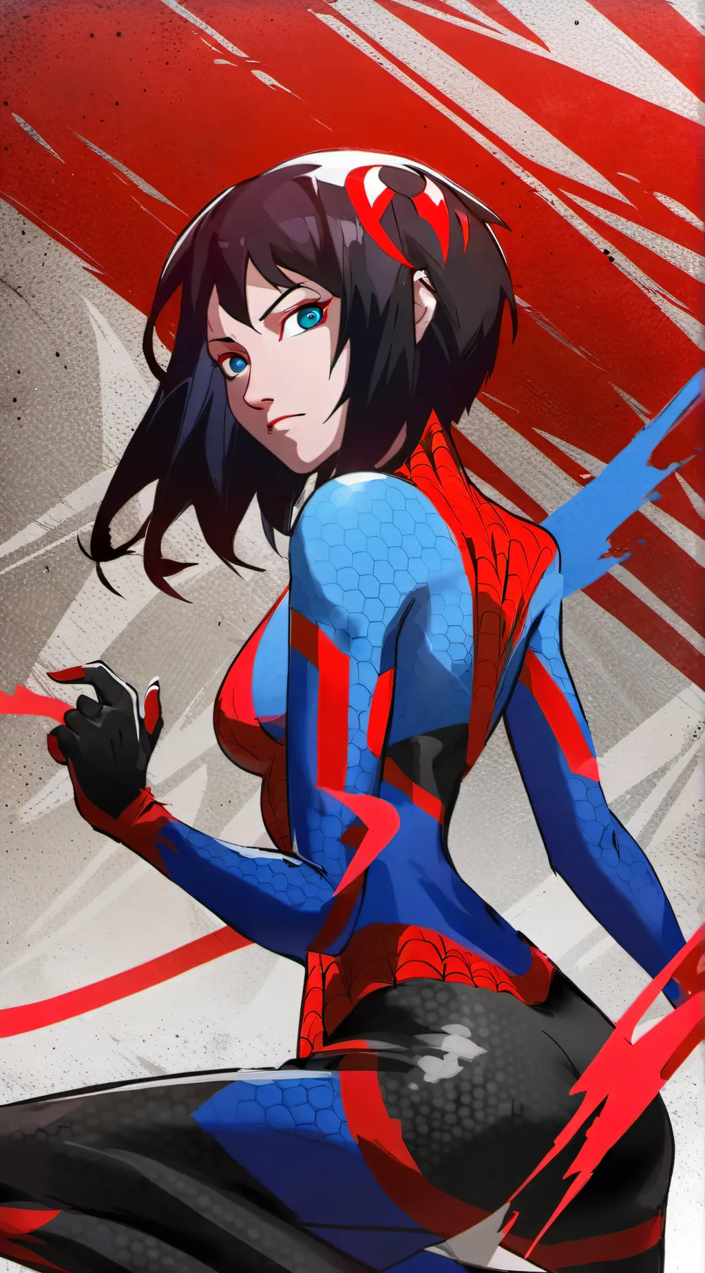 ai character: spider girl background