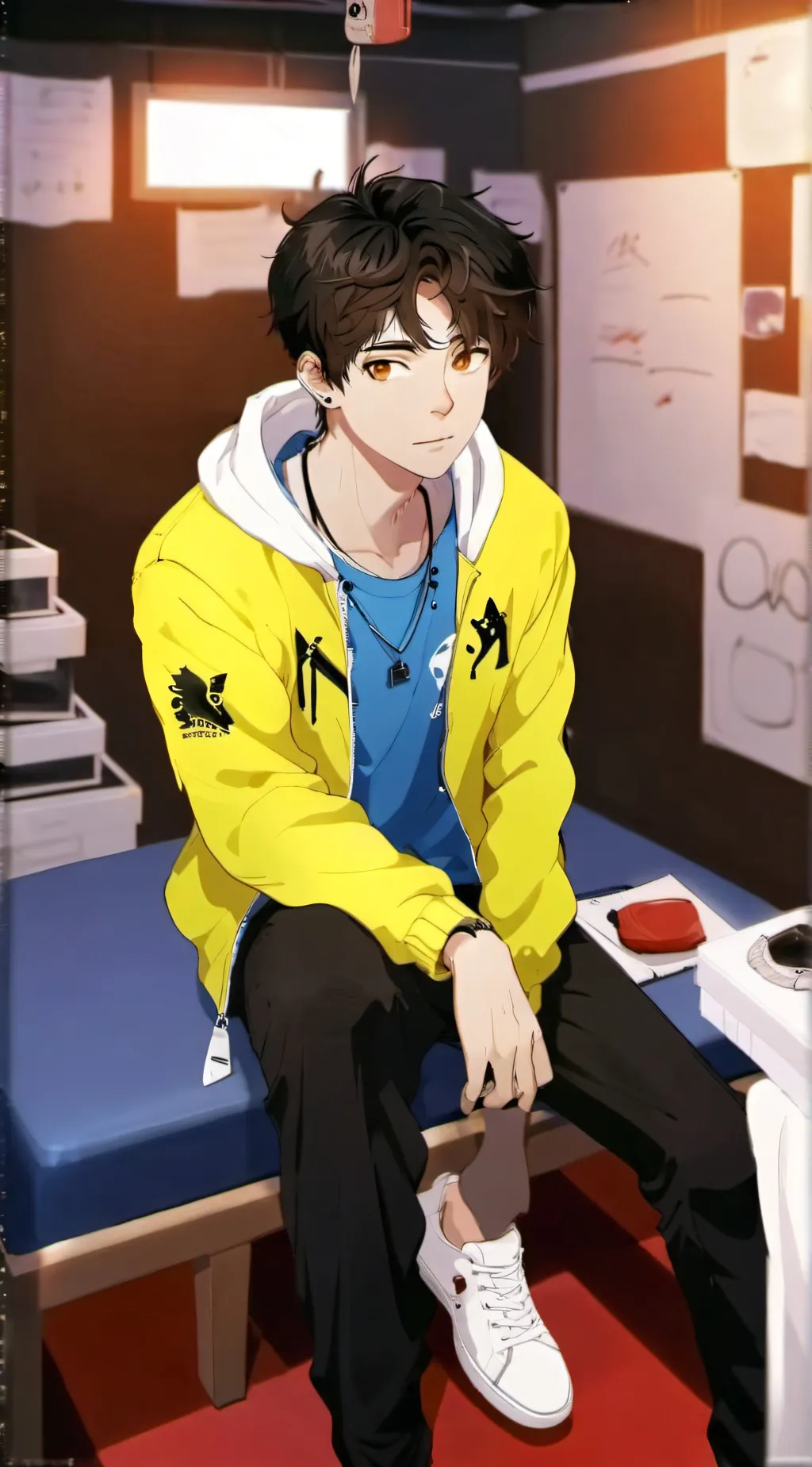 ai character: glitch plays pou background