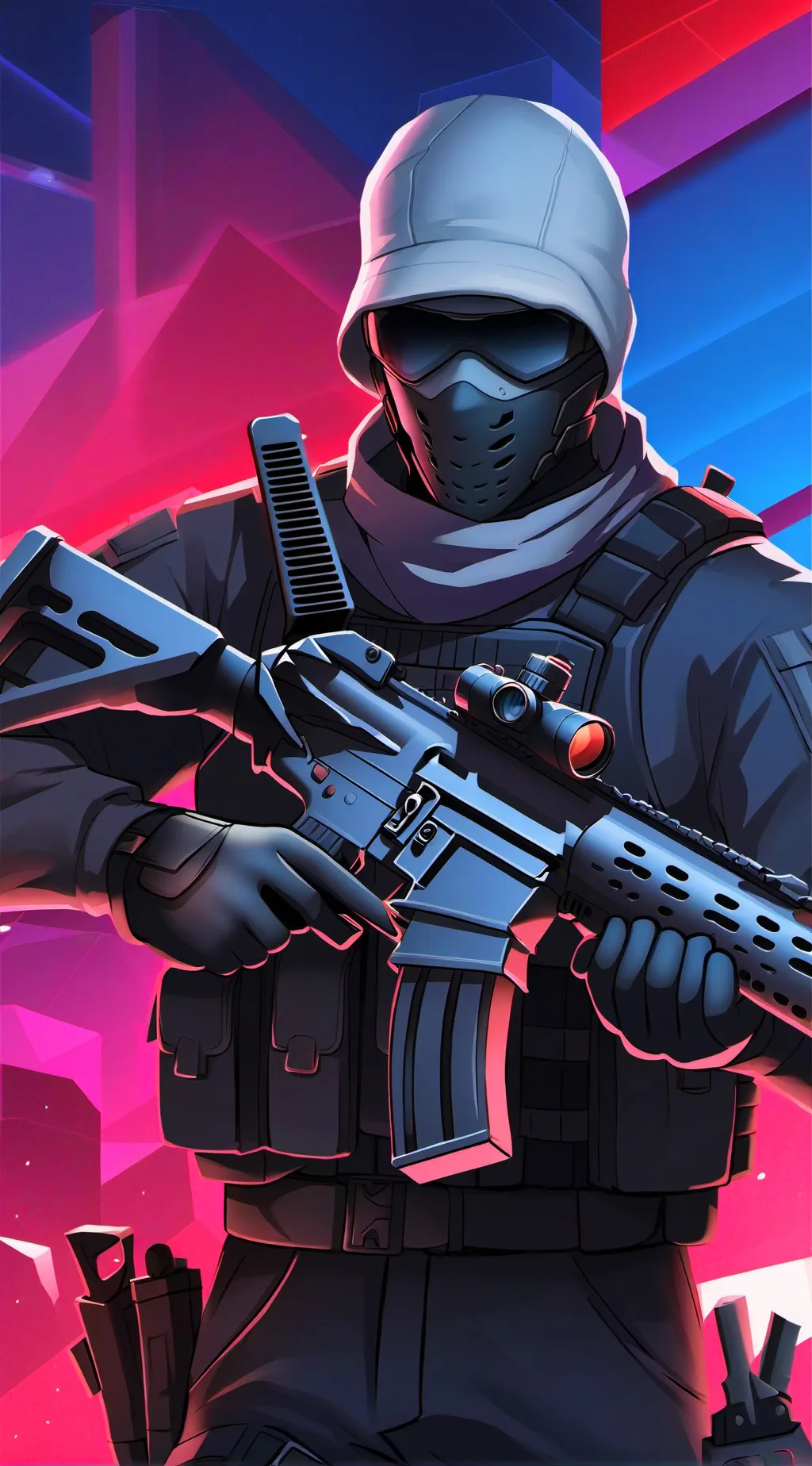 ai character: Ghost  background