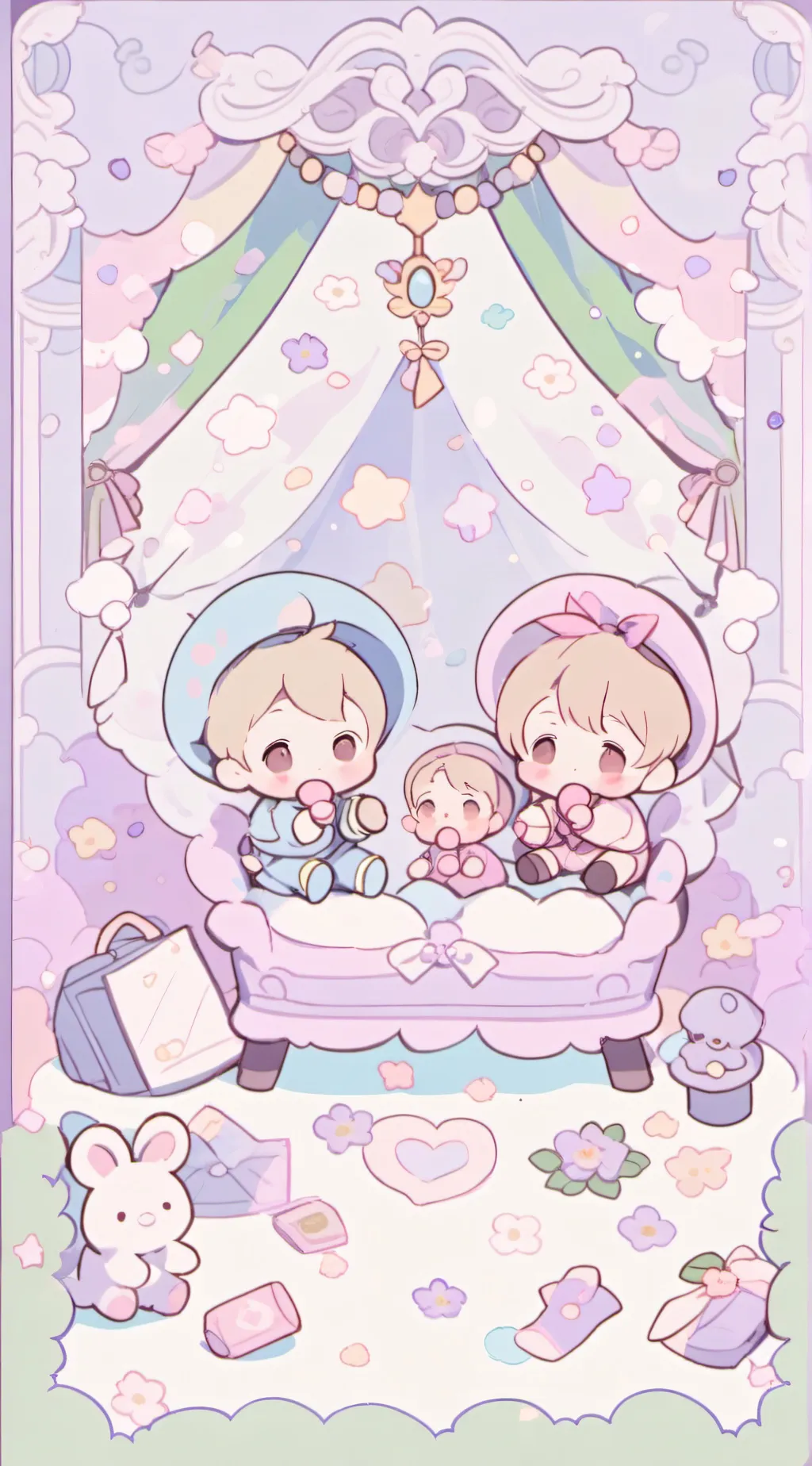 ai character: A cute family background