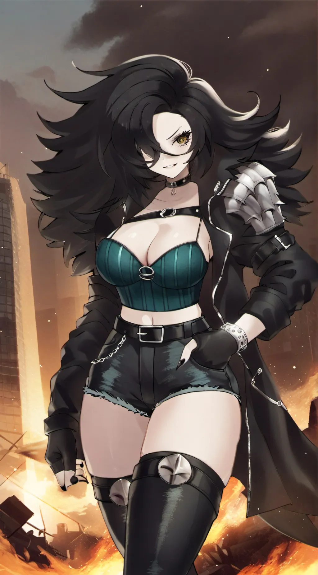 ai character: Godzilla  background