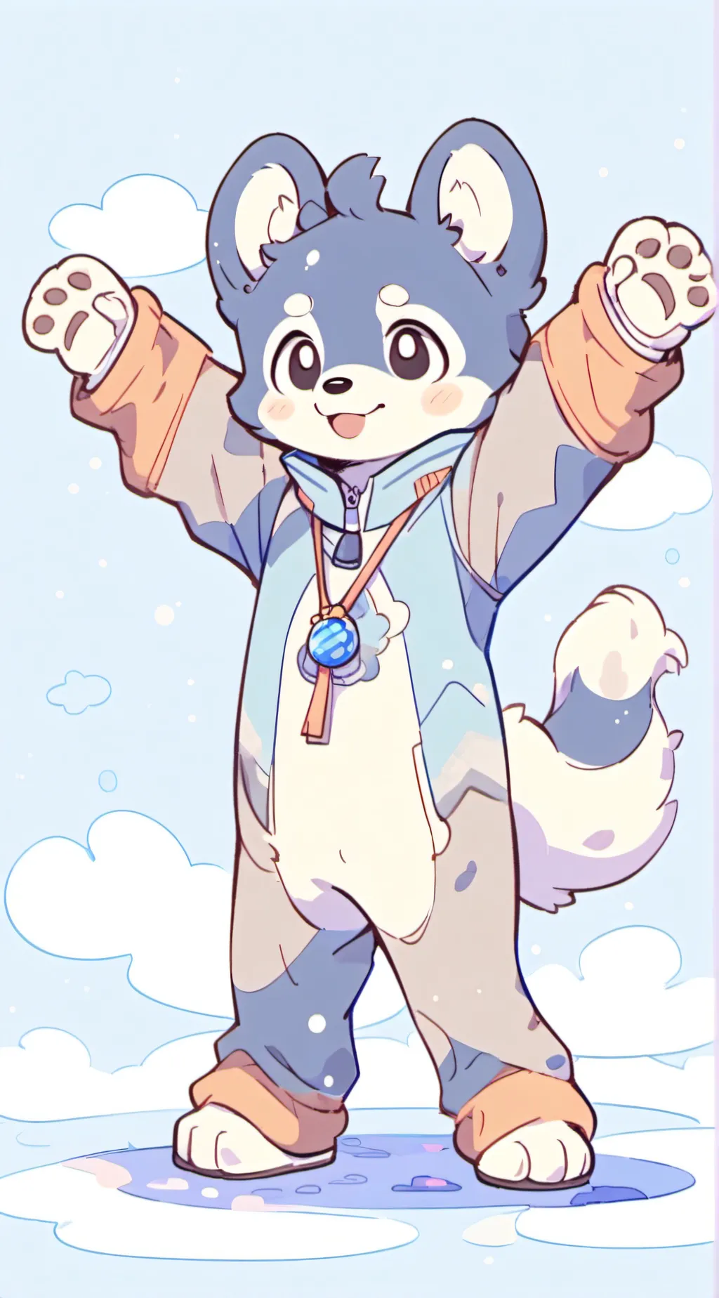 ai character: Bluey  background