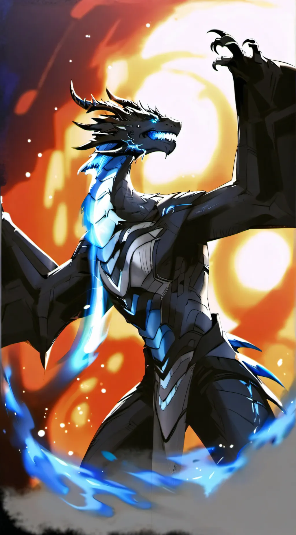 ai character: Mega charzard x background