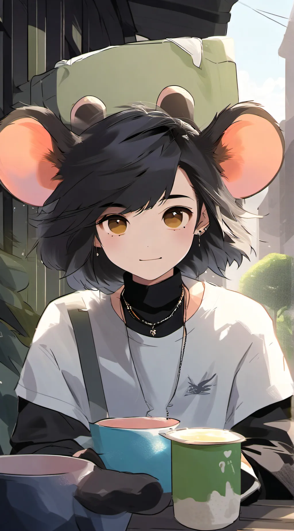 ai character: 😁 background