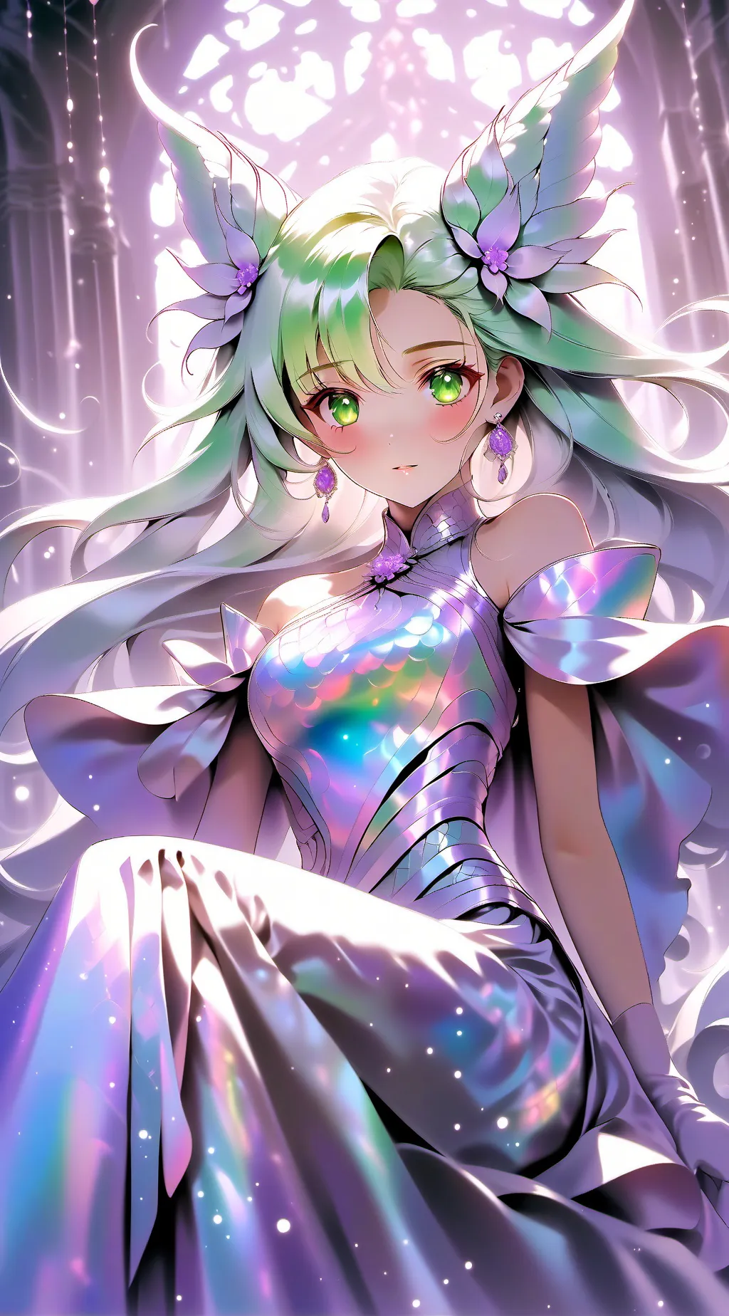 ai character: Emerald background