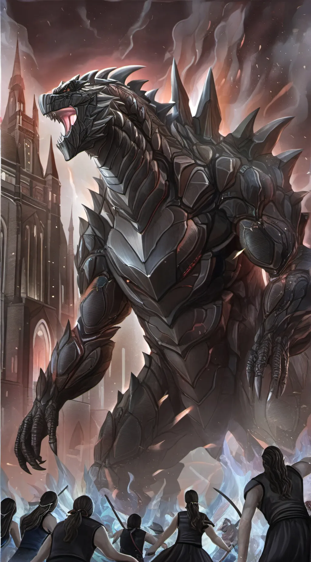 ai character: Godzilla King background
