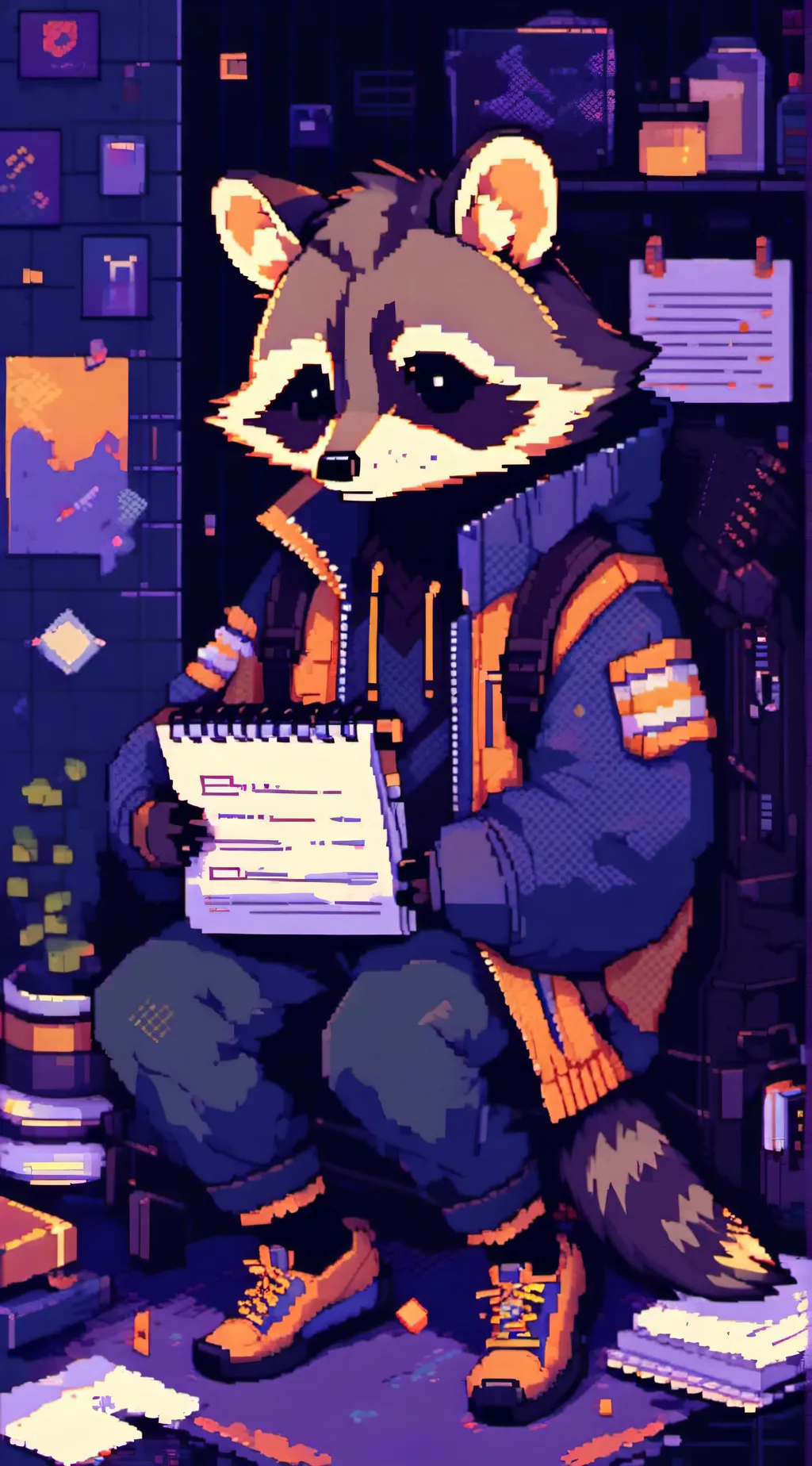 ai character: Terry Raccoon background