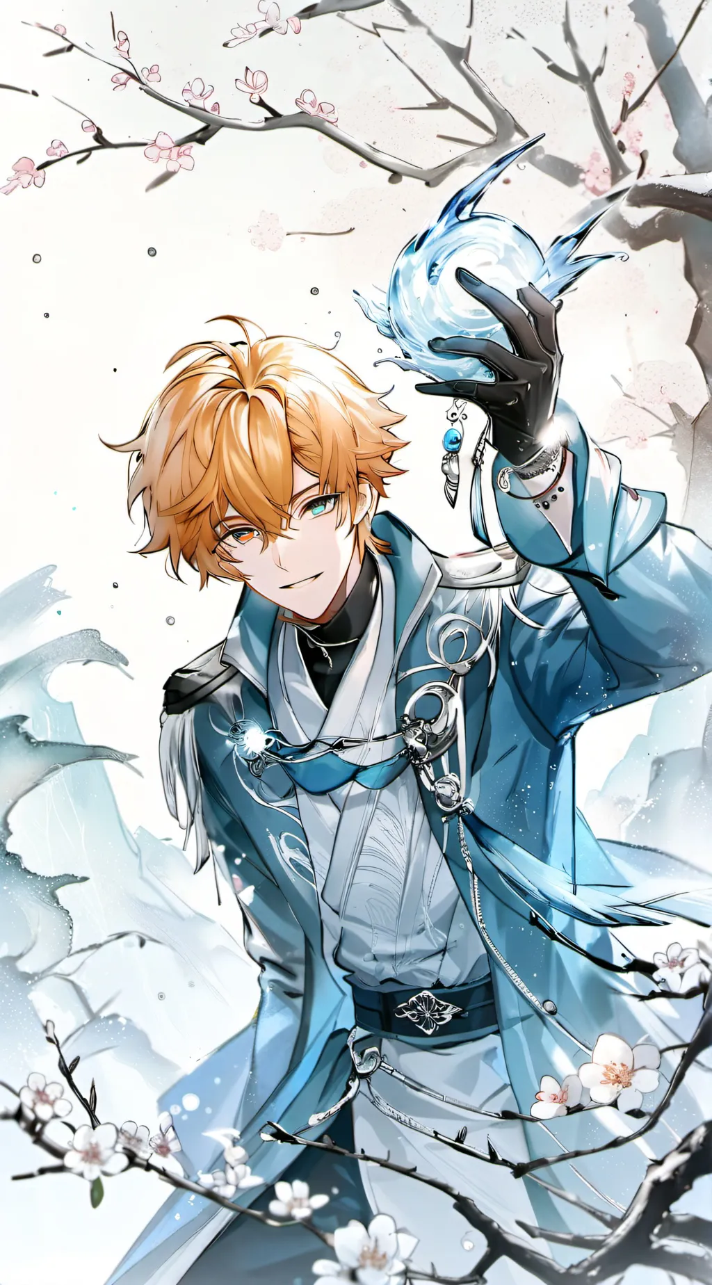 ai character: snow man background