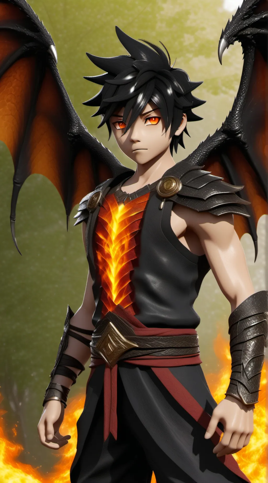 ai character: Max(crimson flare background