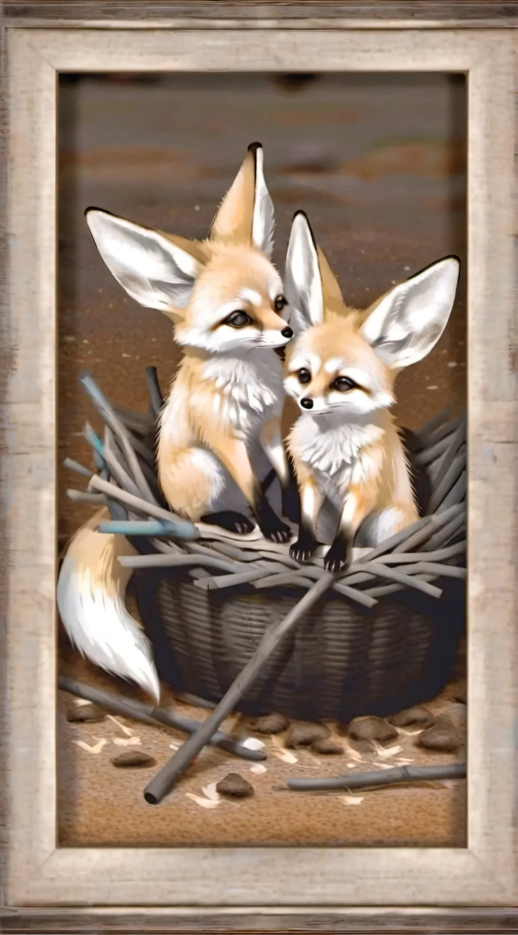 ai character: Little foxes :) background