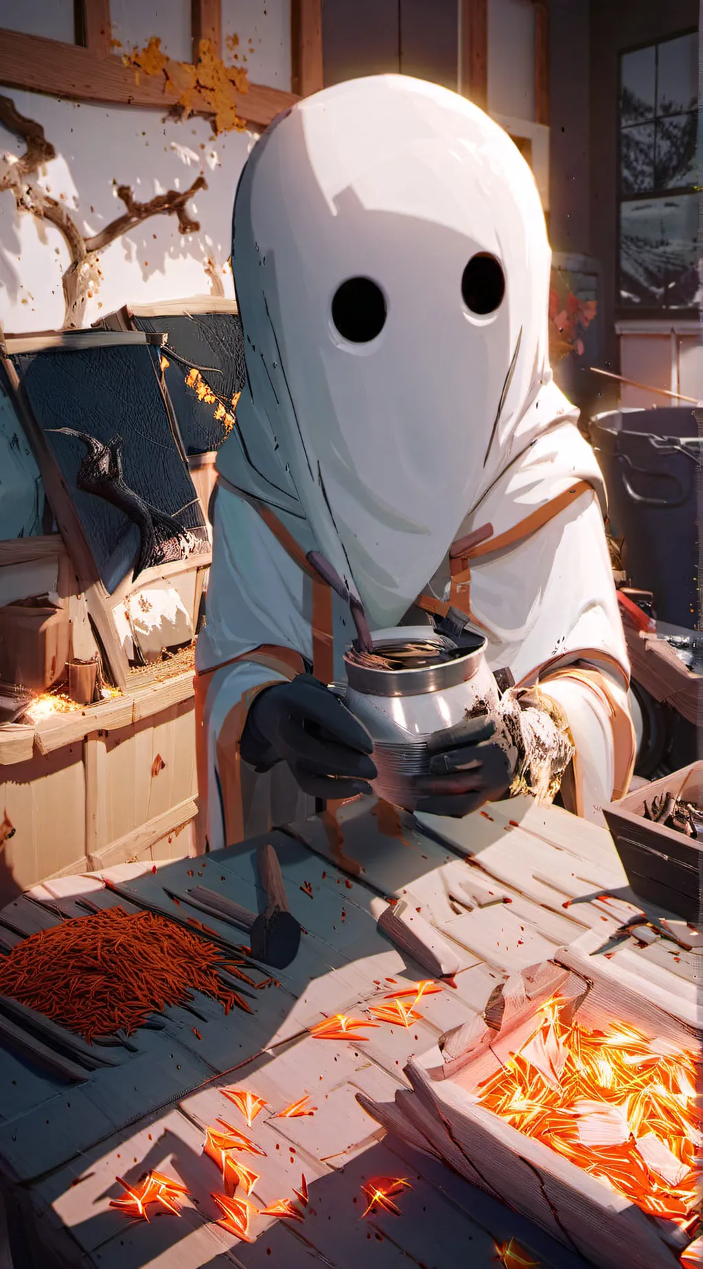 ai character: Ghost boy background