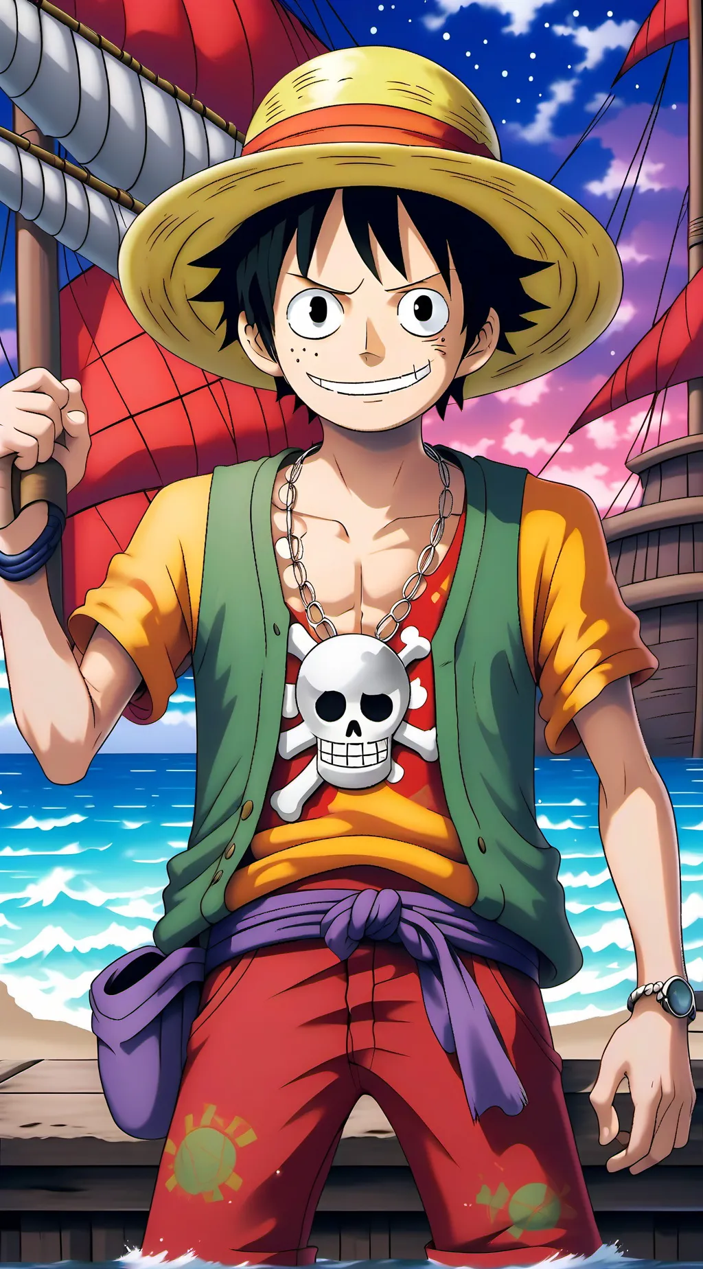 ai character: Luffy background