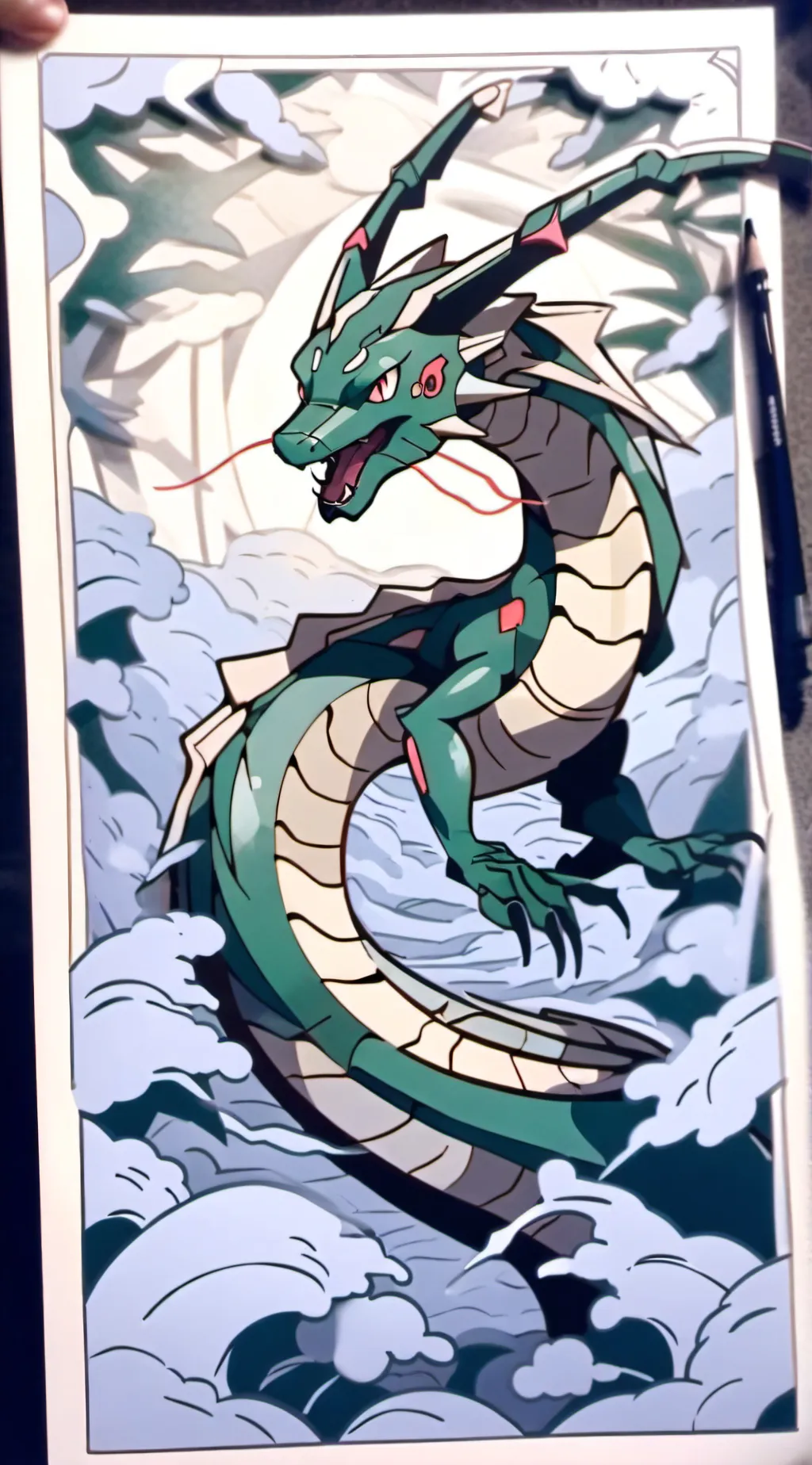 ai character: 🐉☄️Rayquaza☄️🐉 background